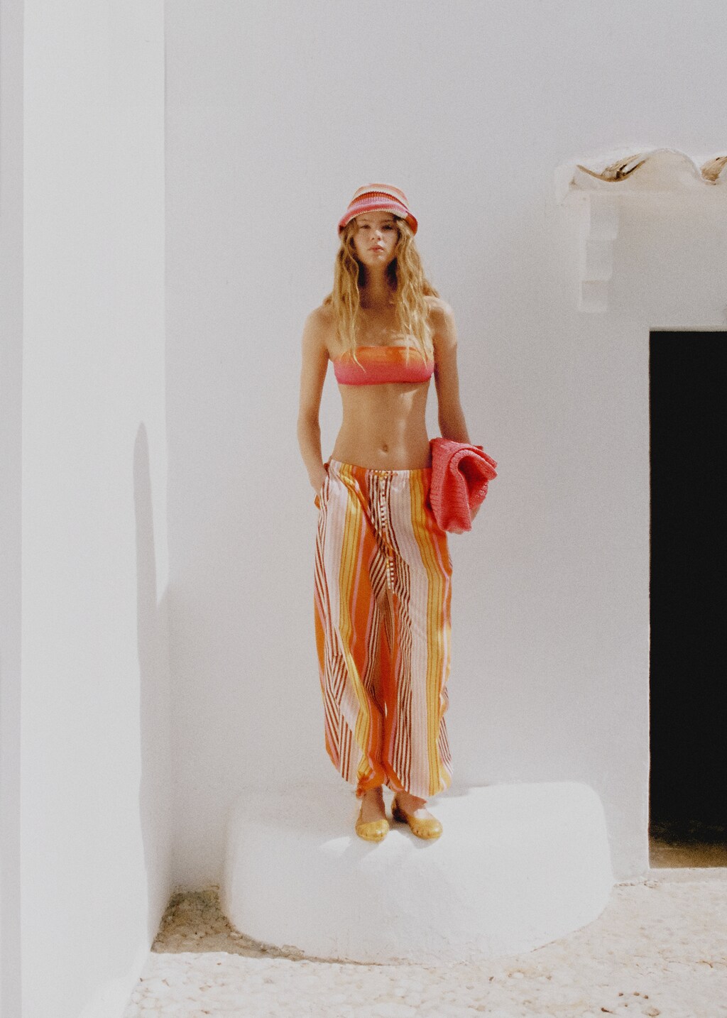 Parachute pants with striped print - Women | MANGO OUTLET USA