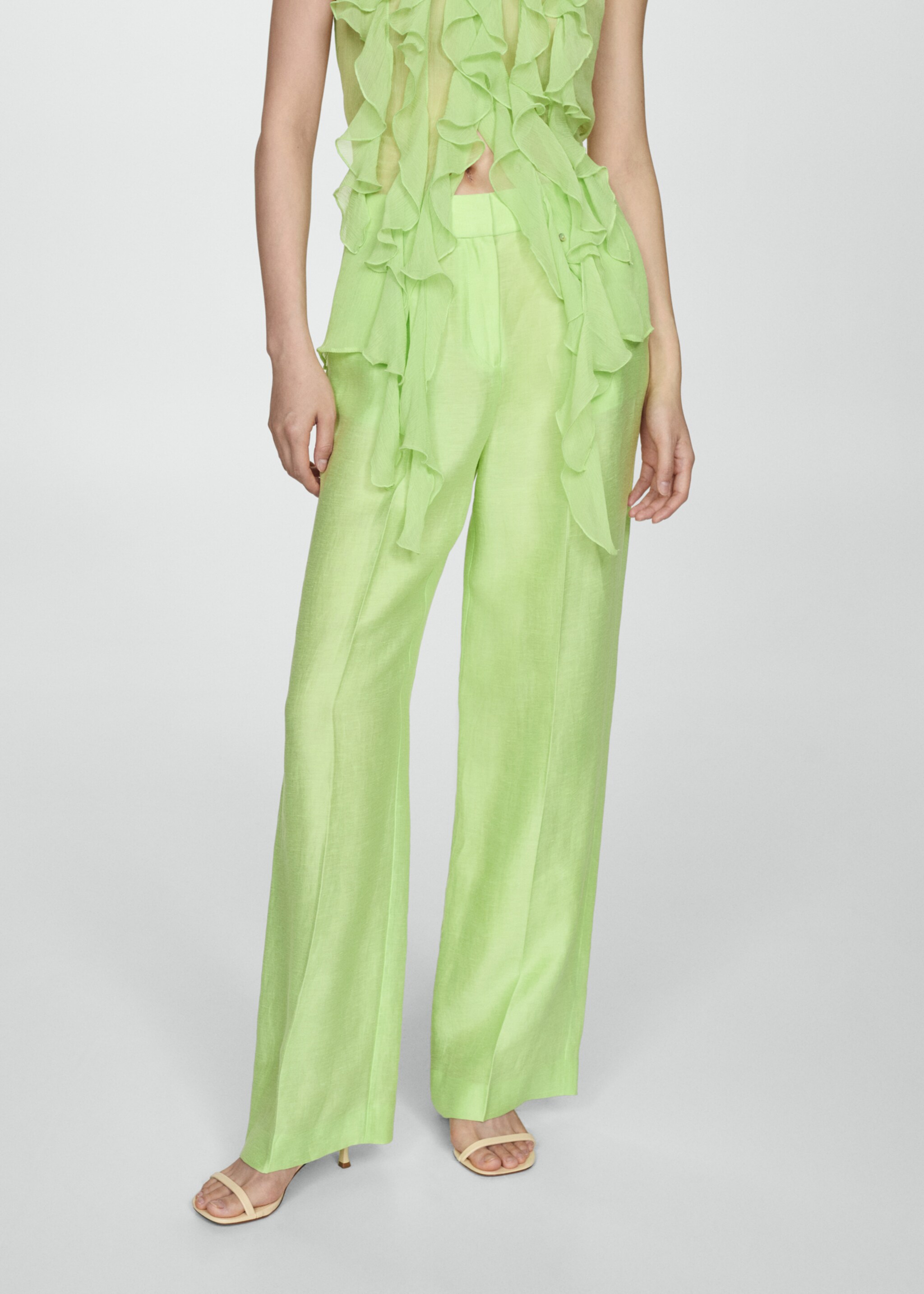 Wideleg linen trousers - Medium plane
