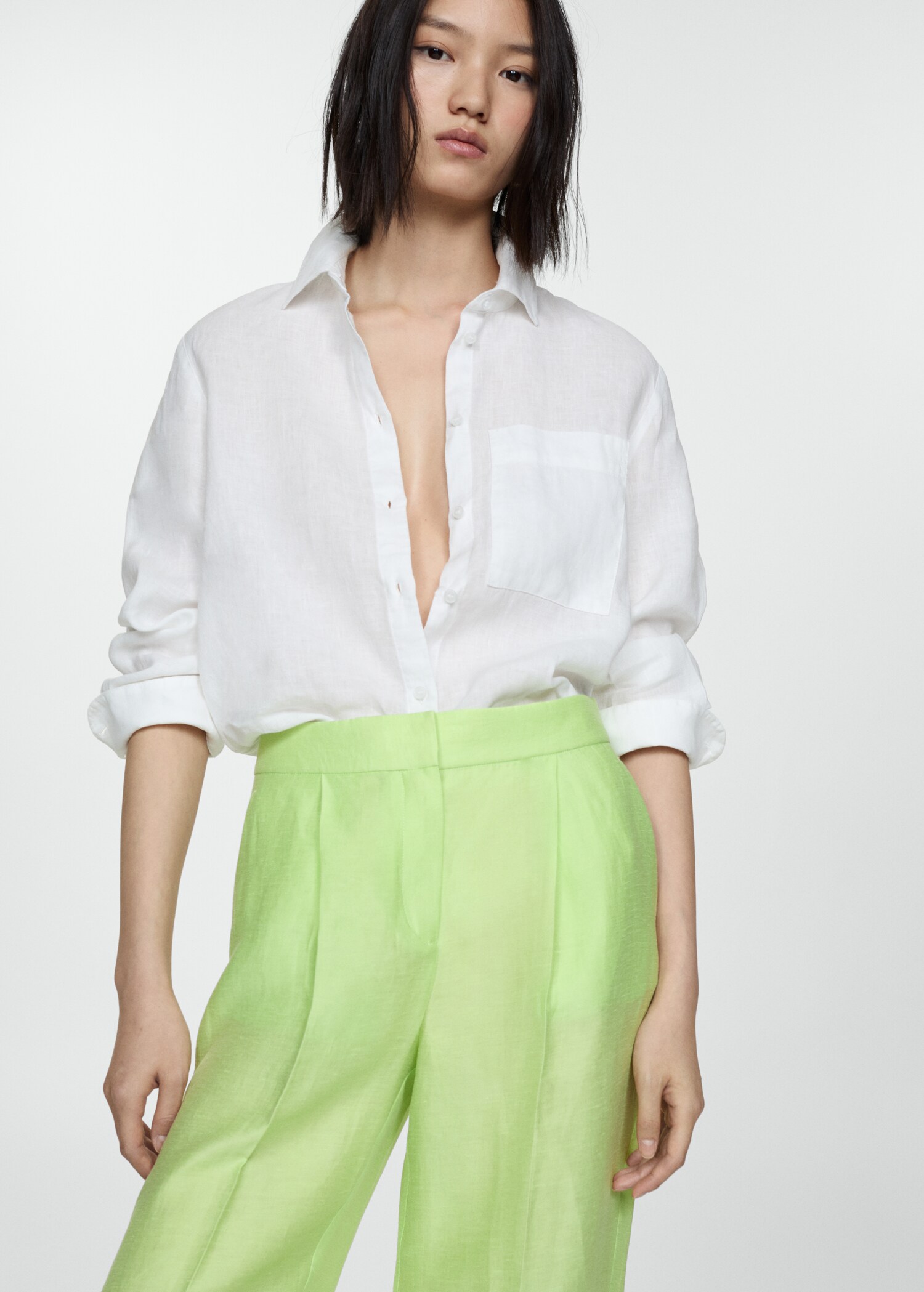 Wideleg linen trousers - Details of the article 6