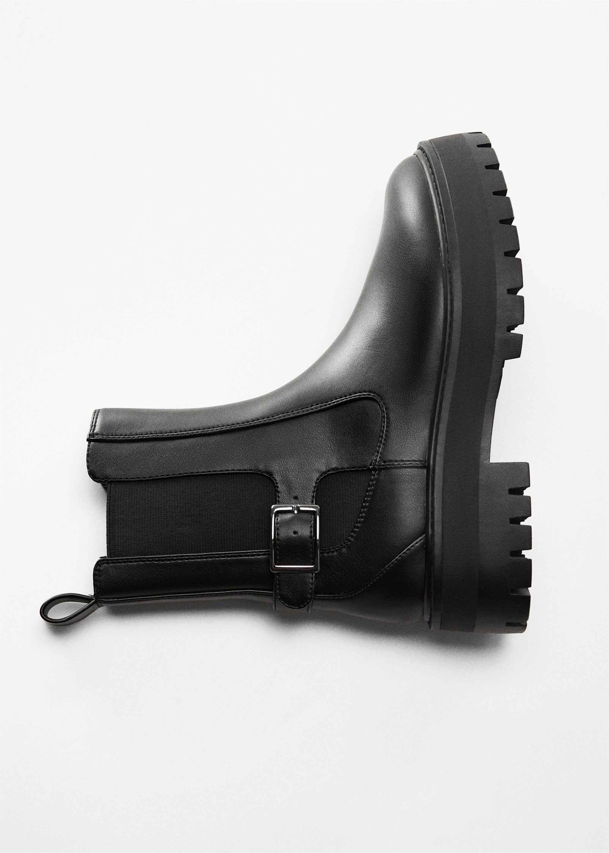 Bottines boucle empiècement élastique - Détail de l'article 5, Noir. Ref: 67050257-00.