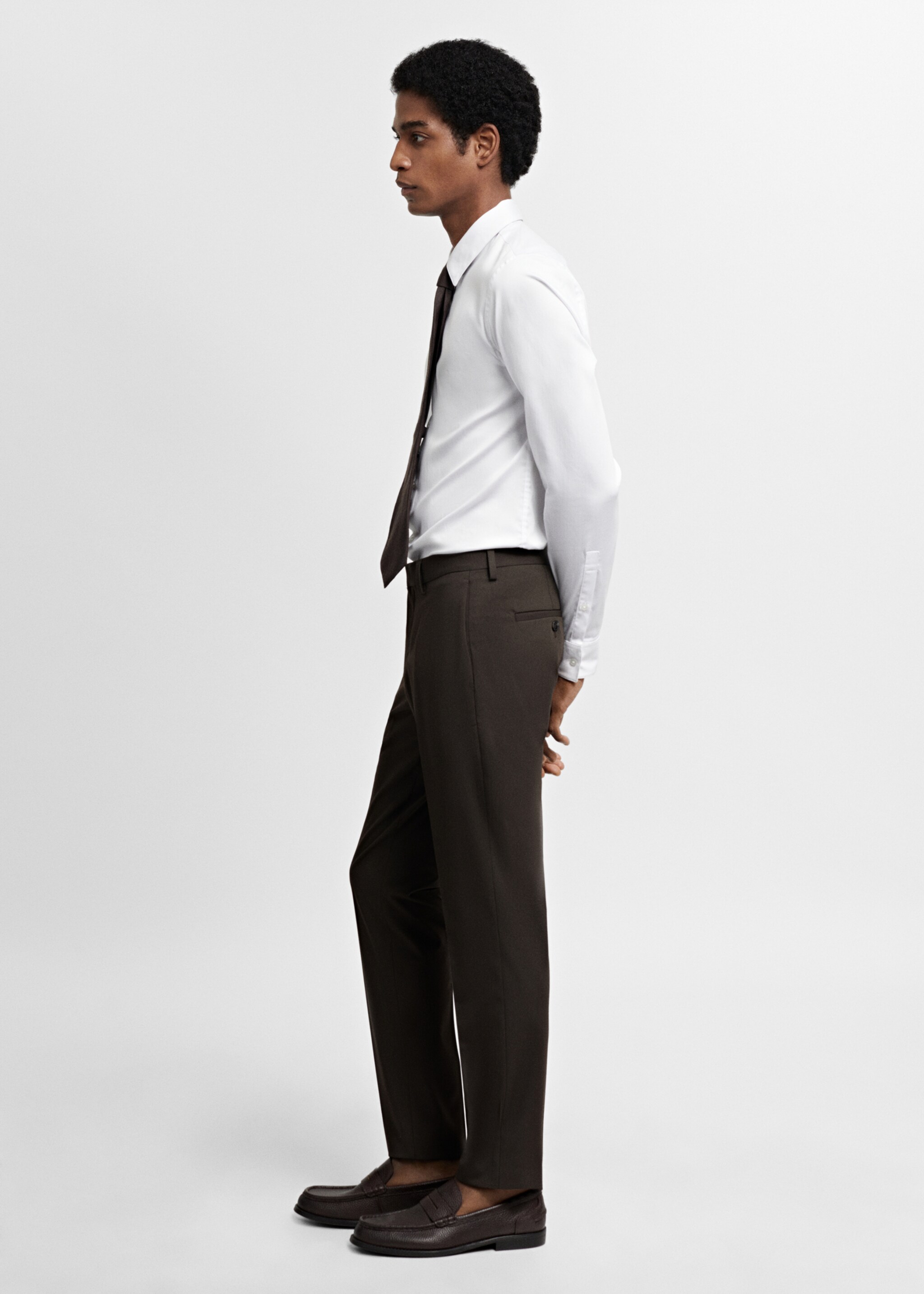 Super slim-fit poplin suit shirt - Details of the article 2