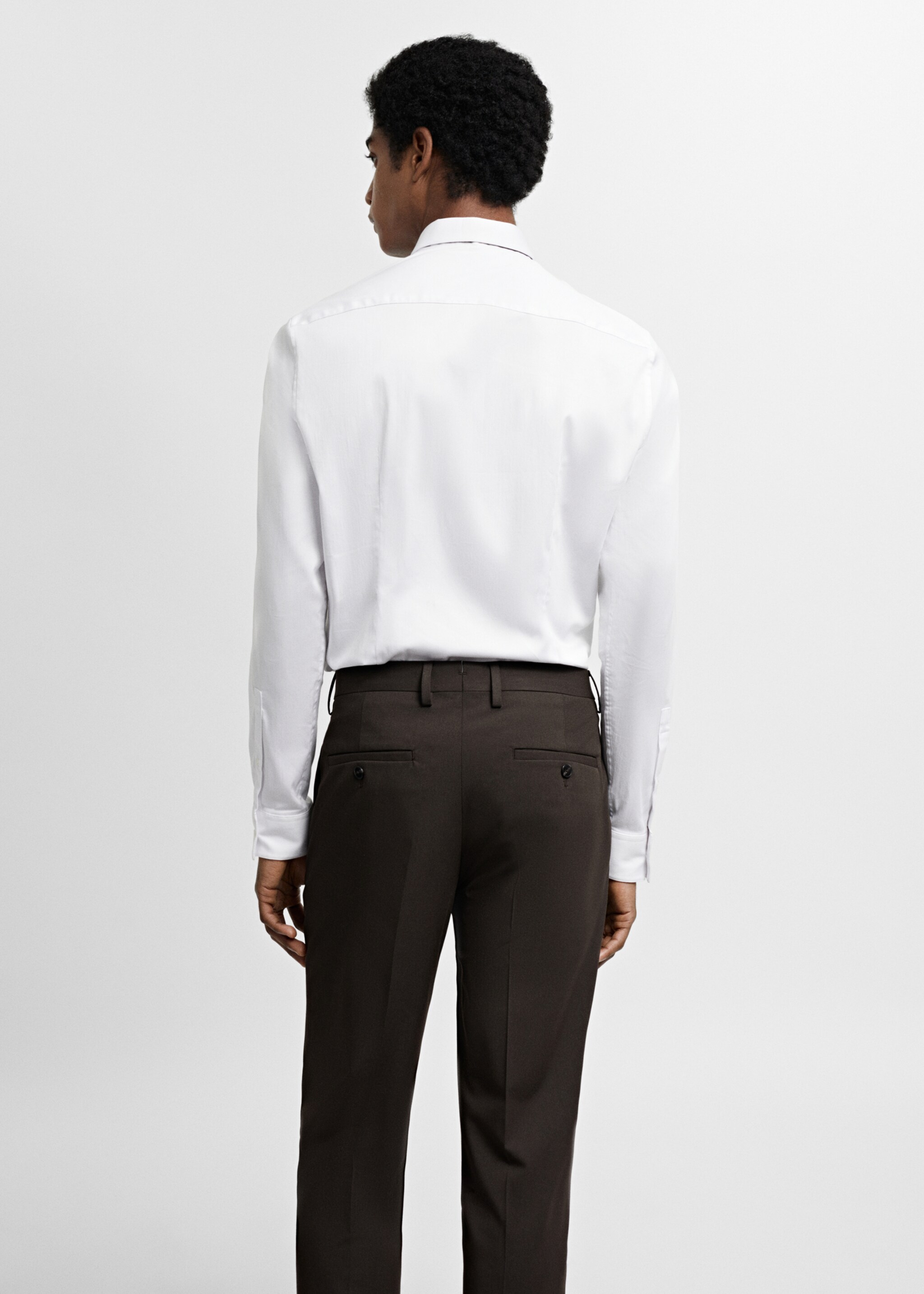 Super slim-fit poplin suit shirt - Reverse of the article