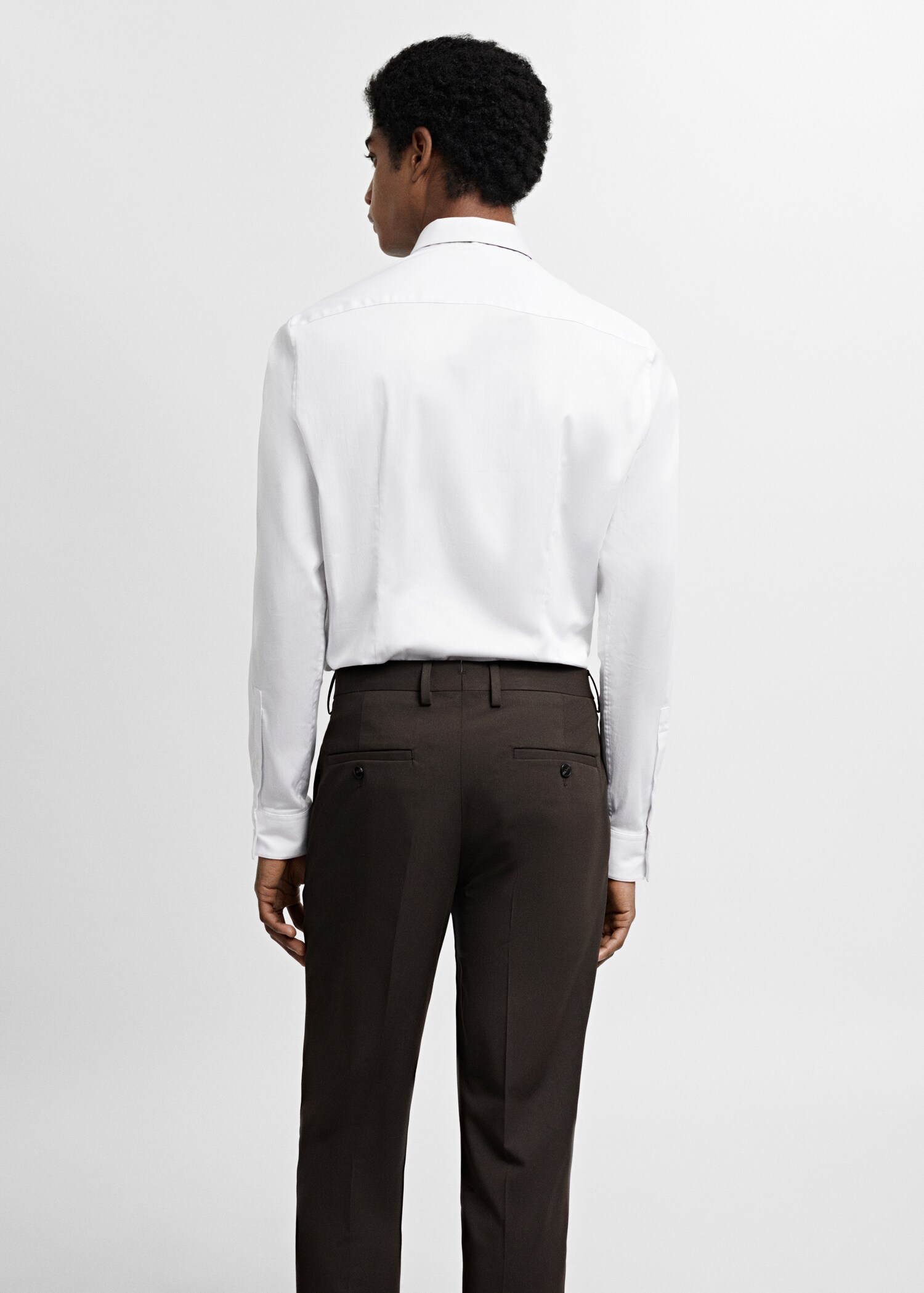 Super slim-fit poplin suit shirt - Reverse of the article