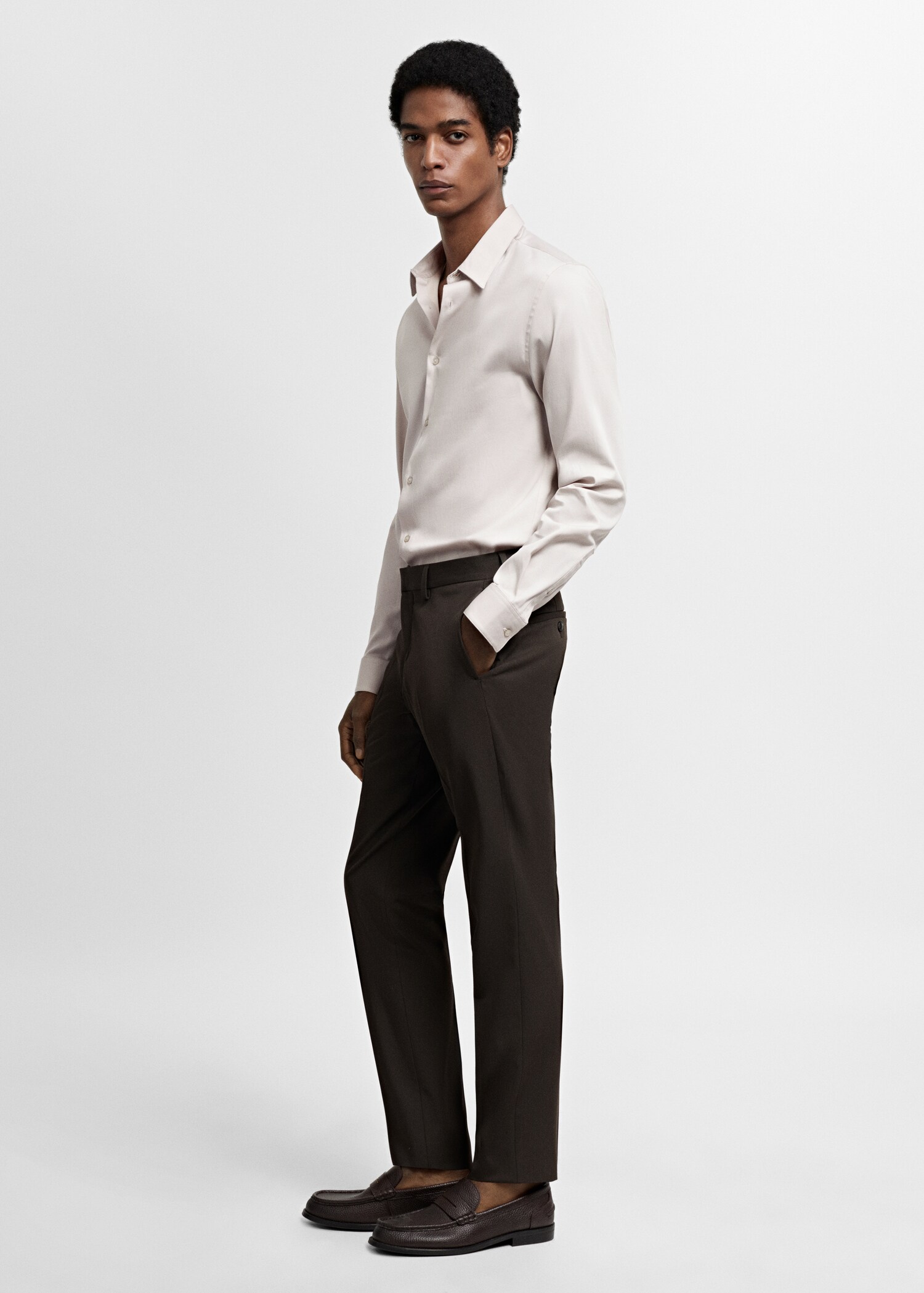 Πουκάμισο κοστουμιού super slim fit ποπλίνα - Λεπτομέρεια του προϊόντος 2