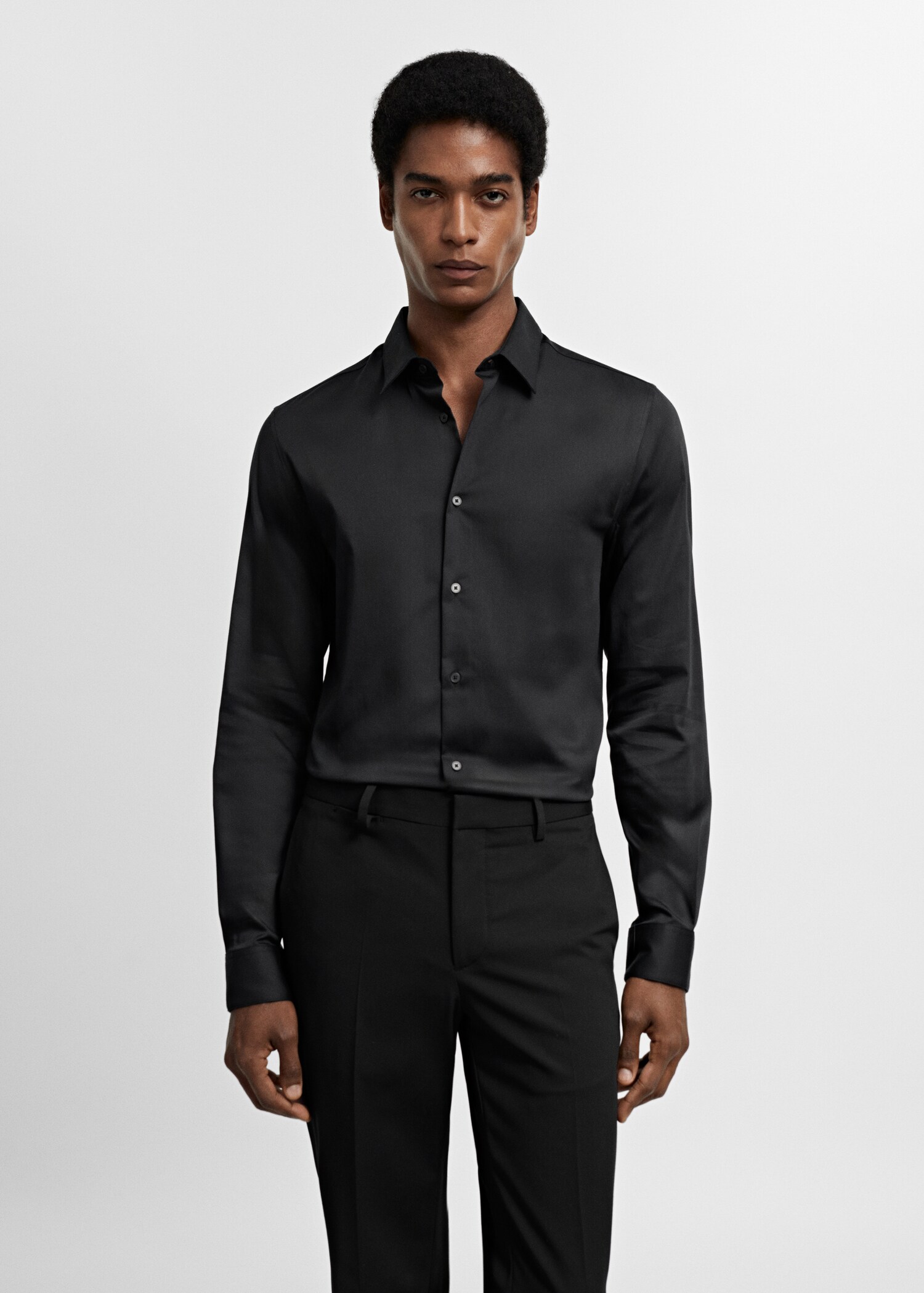 Πουκάμισο κοστουμιού super slim fit ποπλίνα - Μεσαίο πλάνο