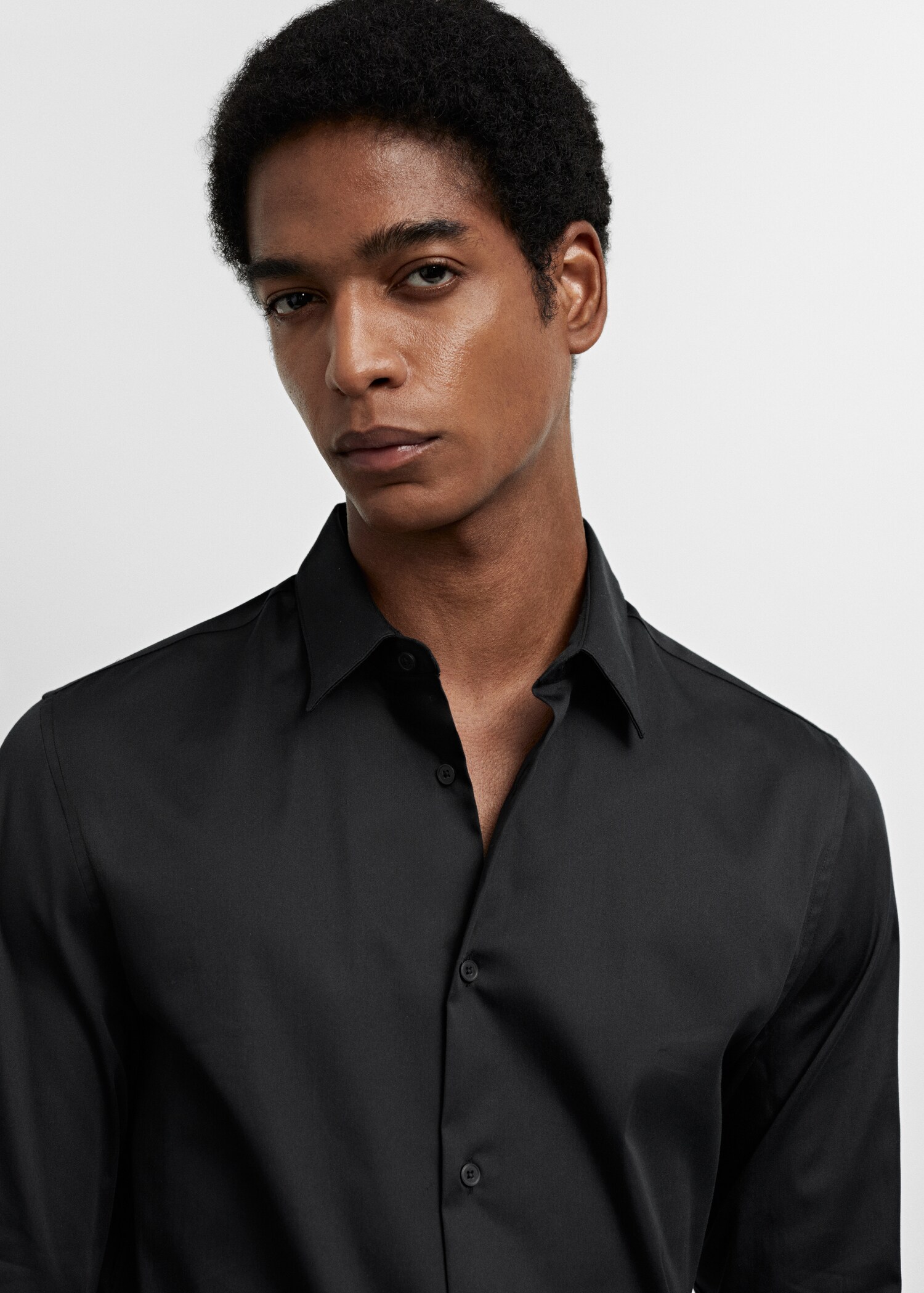 Πουκάμισο κοστουμιού super slim fit ποπλίνα - Λεπτομέρεια του προϊόντος 1