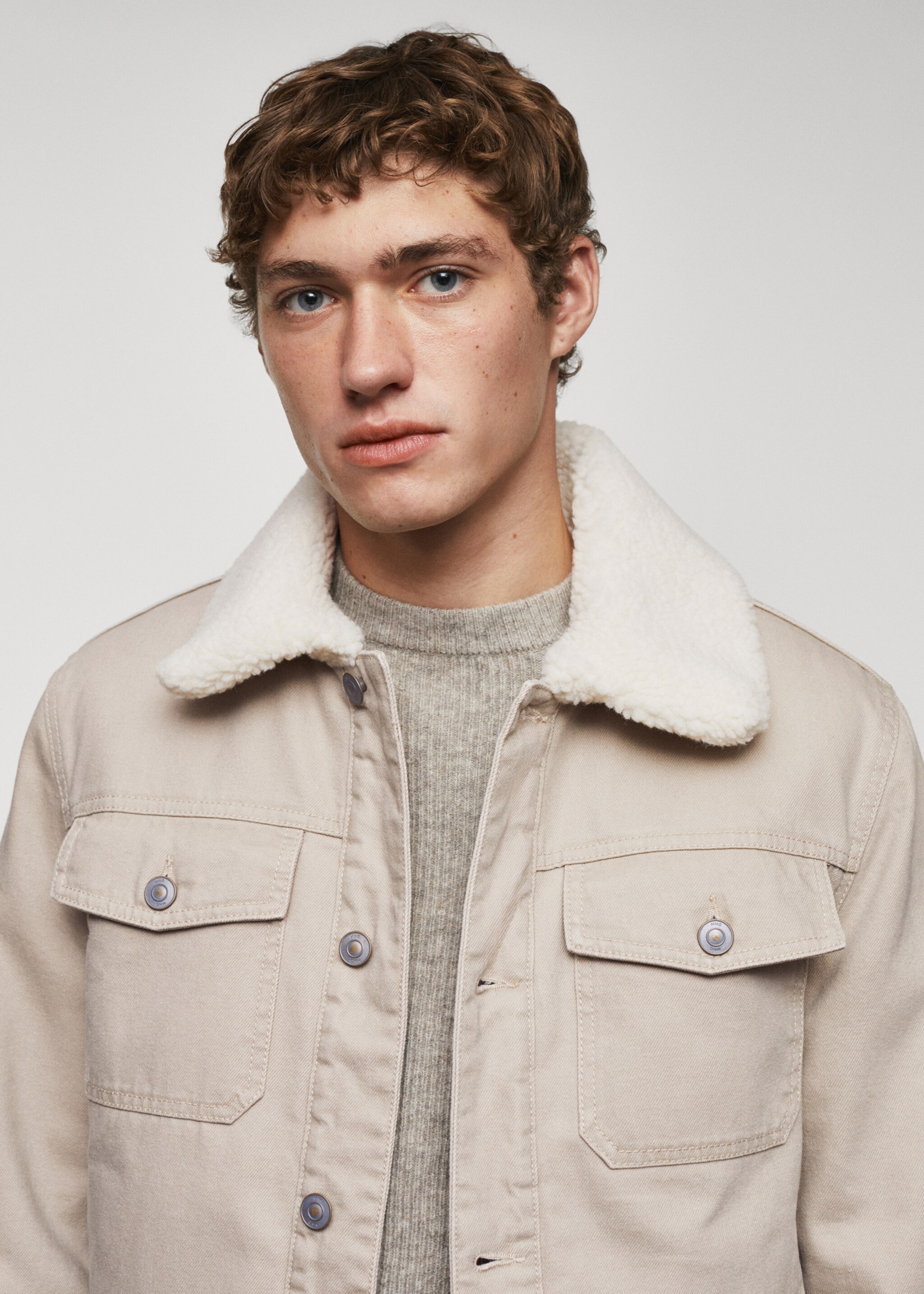 Shearling denim jacket - Details of the article 1