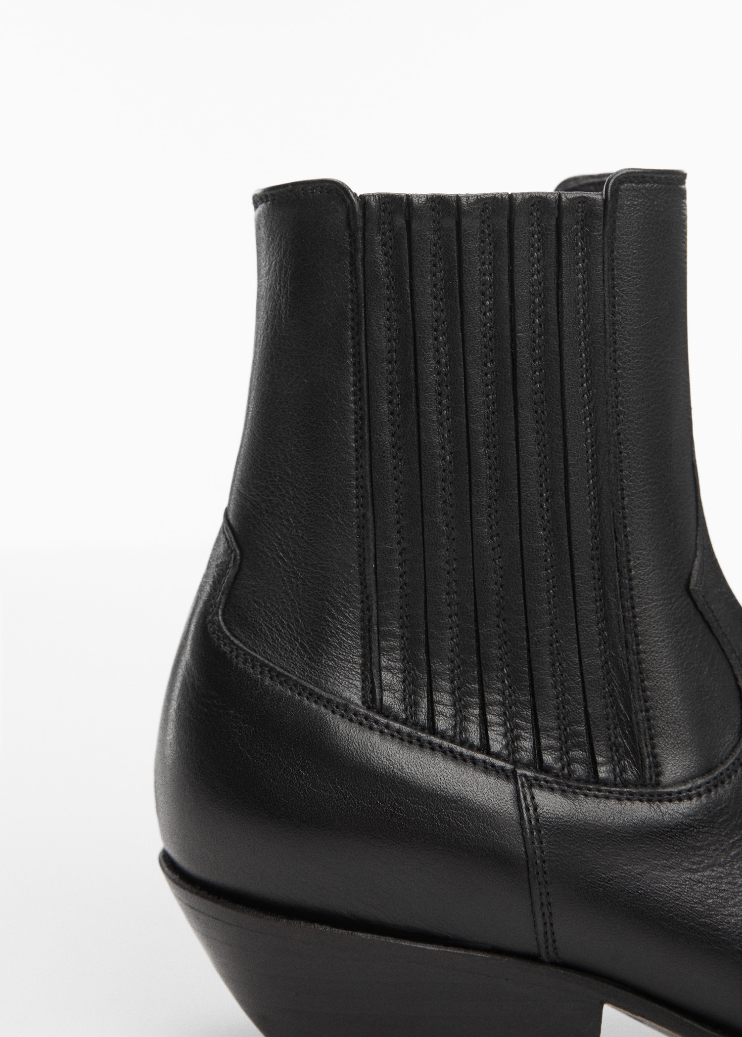 Mango Womens Pointed Ankle Boots Metallic Pointed Toe Leather