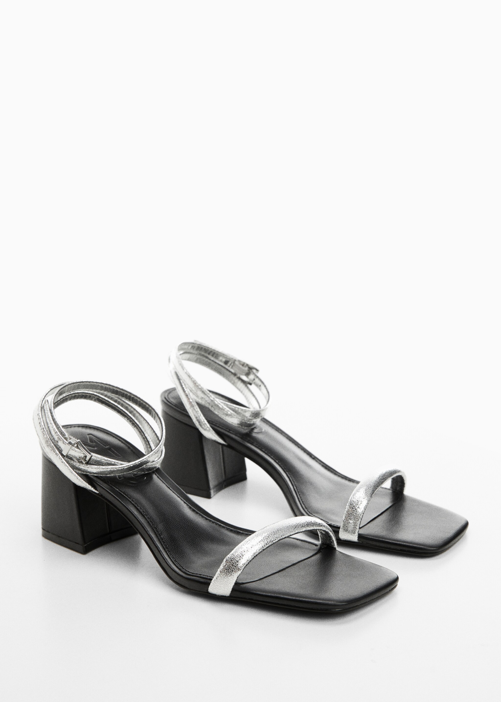 Strappy heeled sandals - Medium plane, Silver. Ref: 67050313-00.
