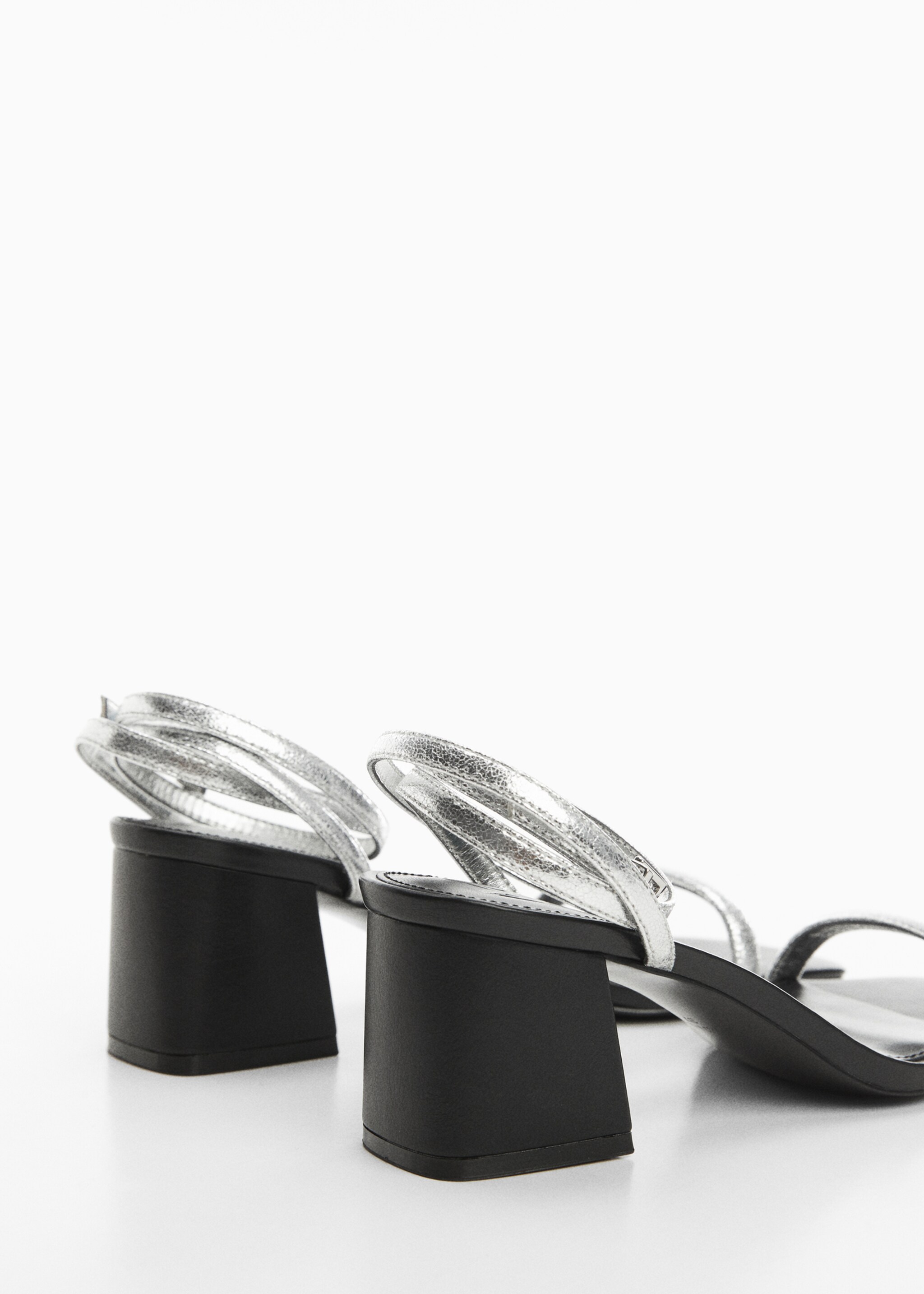 Strappy heeled sandals - Details of the article 1, Silver. Ref: 67050313-00.