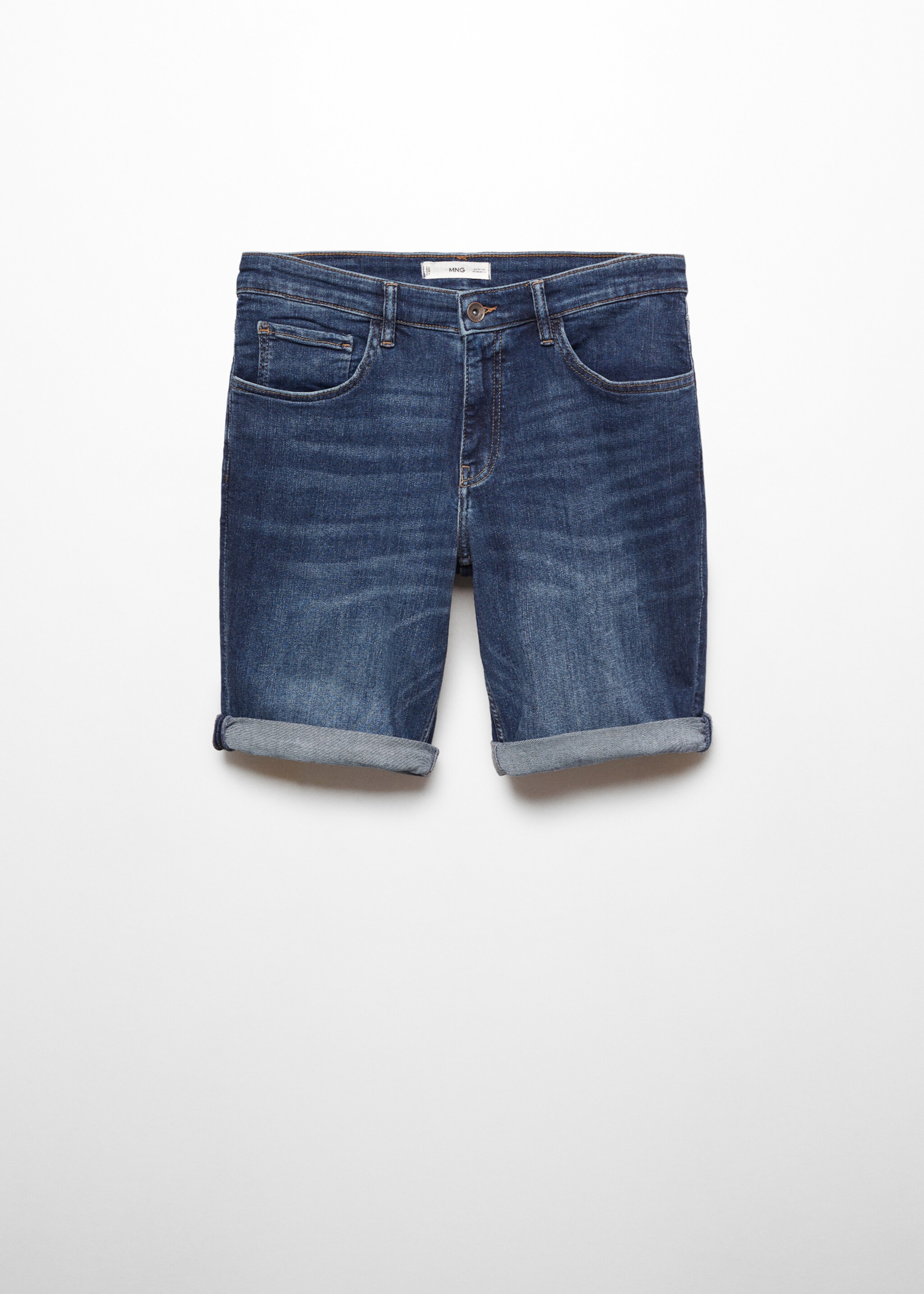 Slim-fit denim bermuda shorts - Article without model
