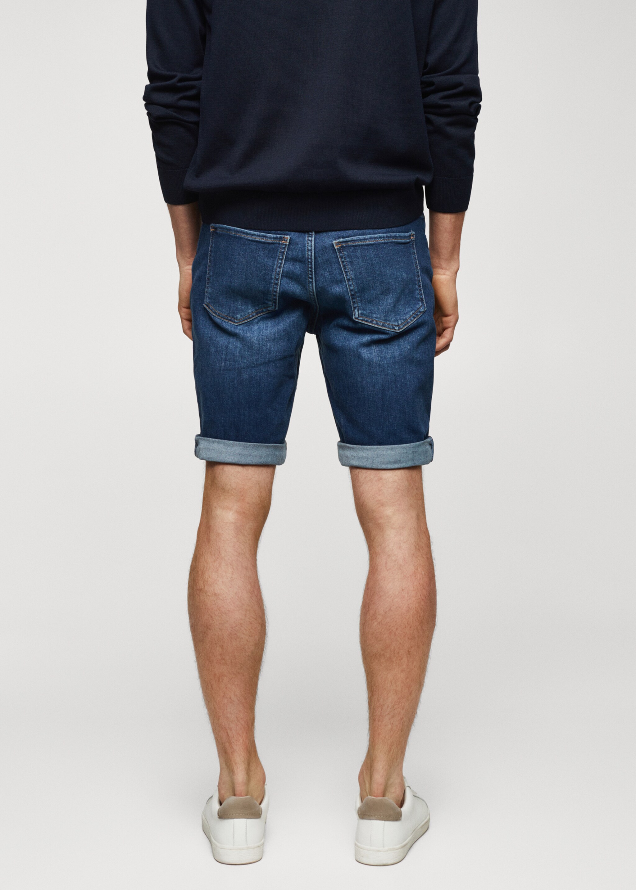 Slim-fit denim bermuda shorts - Reverse of the article