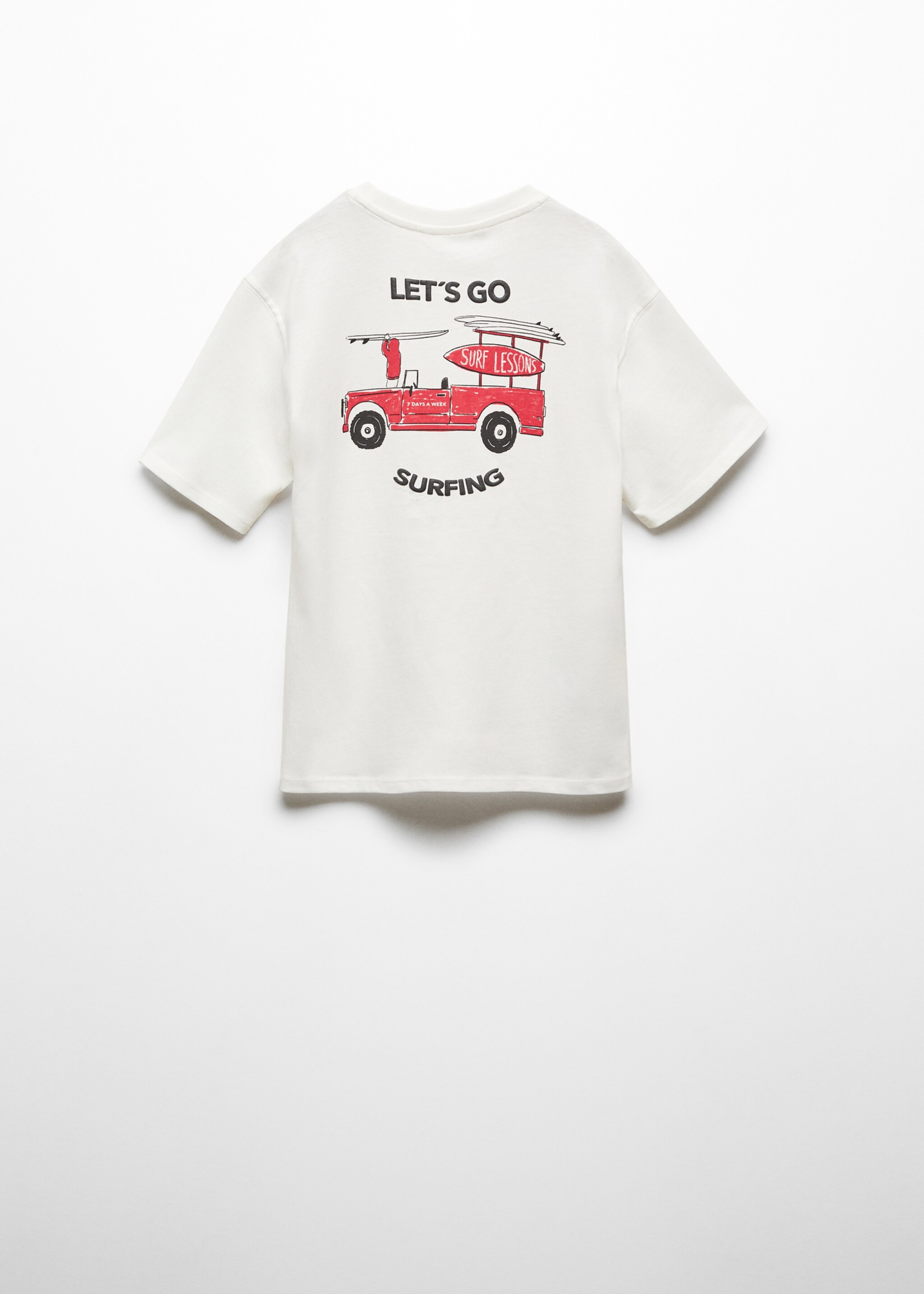Camiseta estampada algodón - Reverso del artículo, Blanco roto. Ref: 67050429-00.