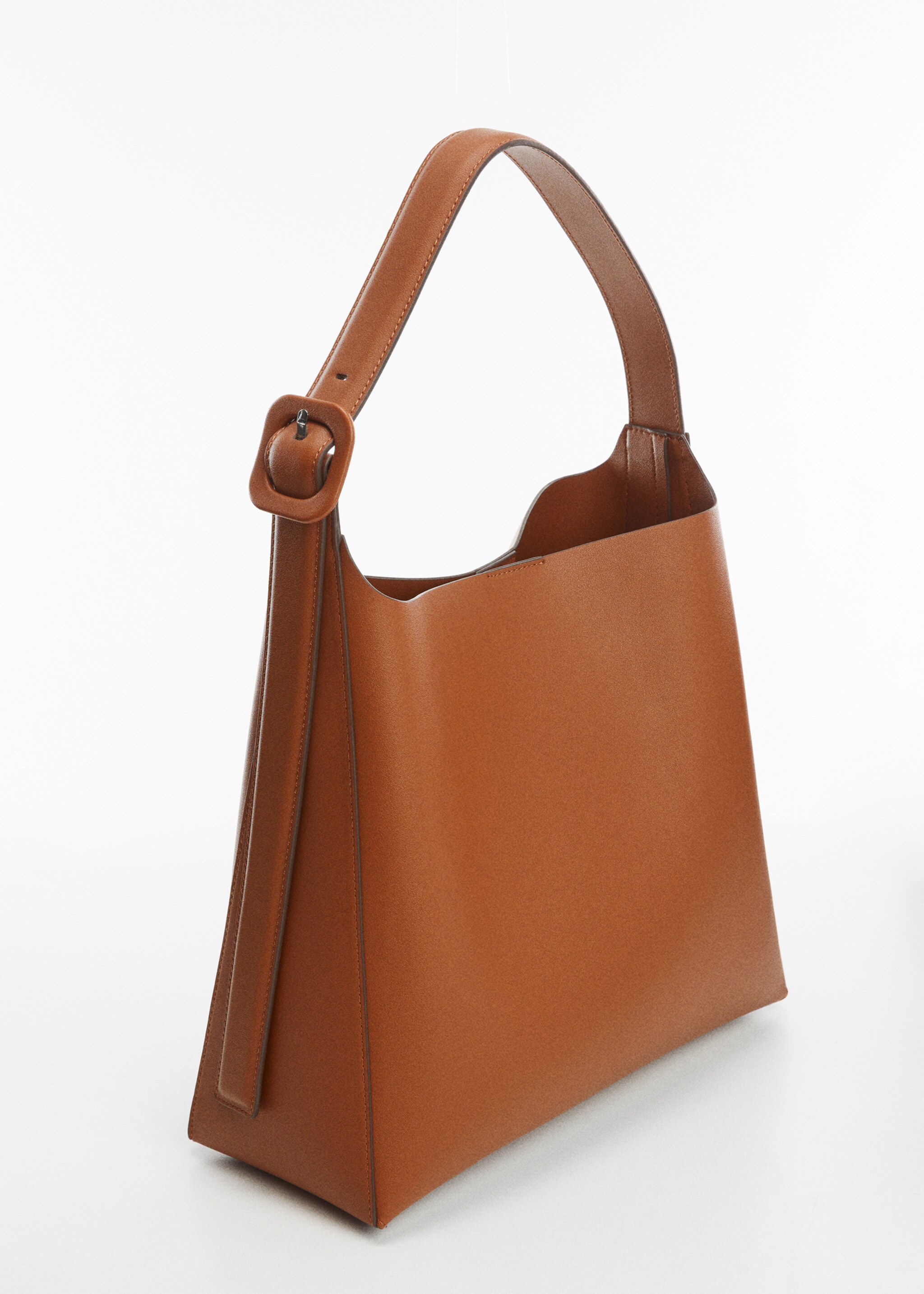 Shopper bag with buckle - Medium plane, Leather. Ref: 67050436-00.