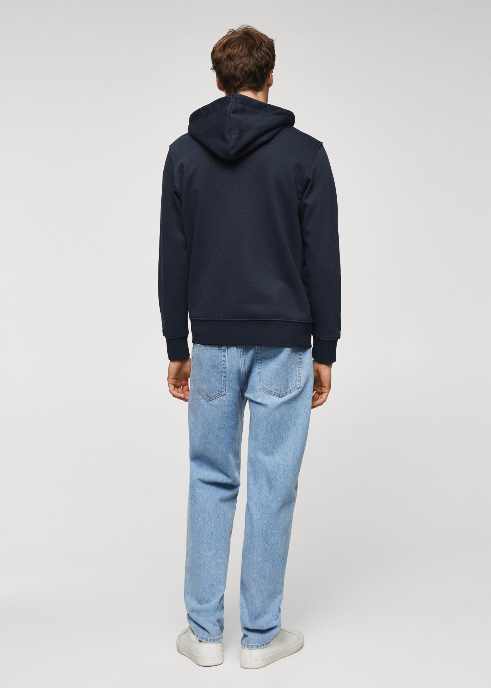 Cotton zip-up hoodie - Reverse of the article