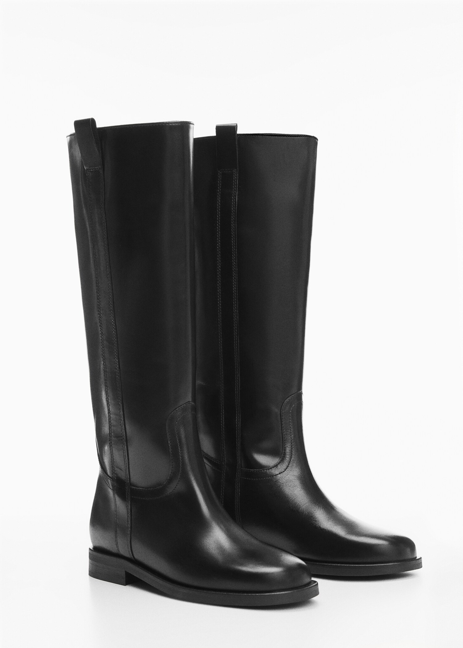 Knee-high leather boots - Medium plane