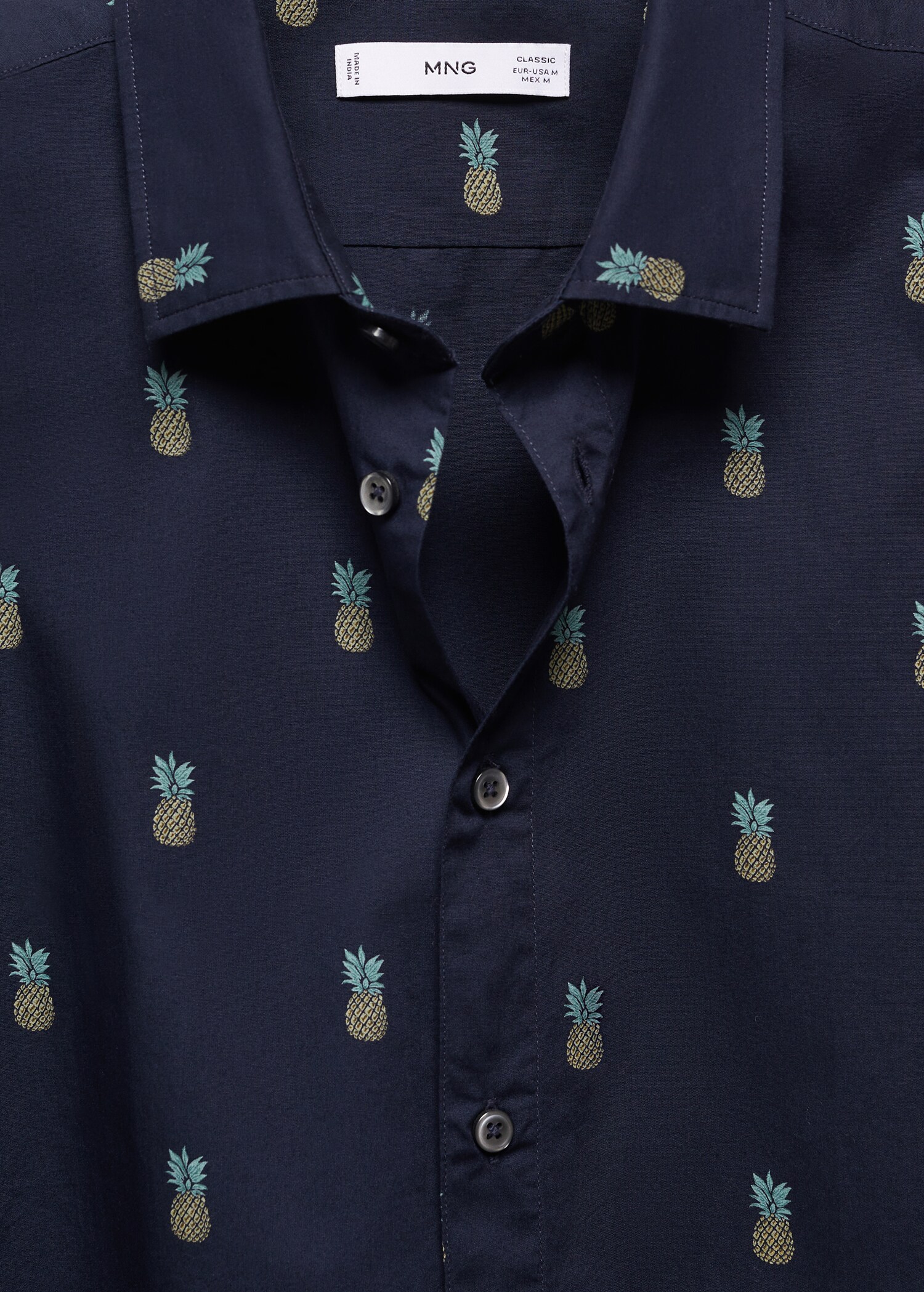 Hemd aus 100 % Baumwolle mit Ananas-Muster - Detail des Artikels 8