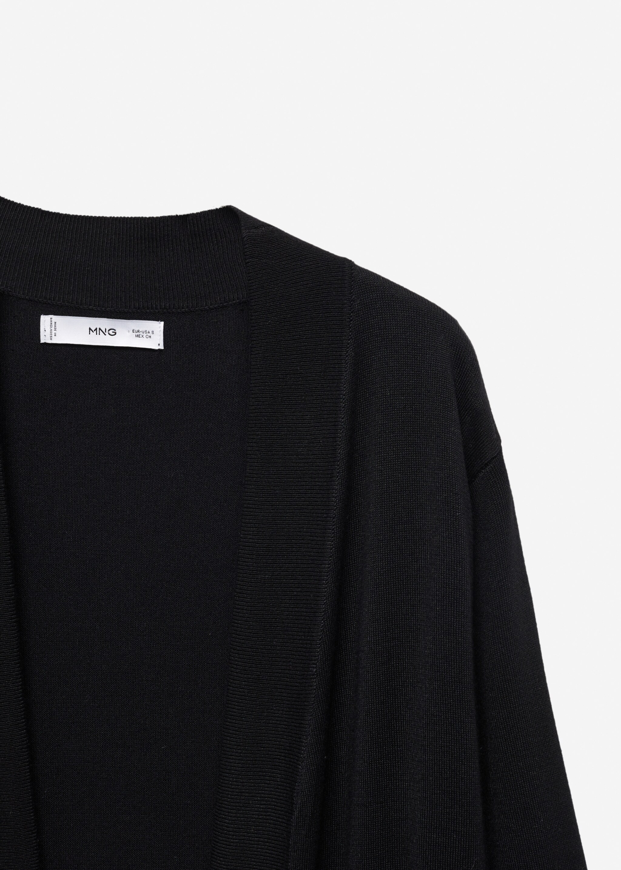 Fine-knit cardigan - Details of the article 8, Black. Ref: 67050463-00.