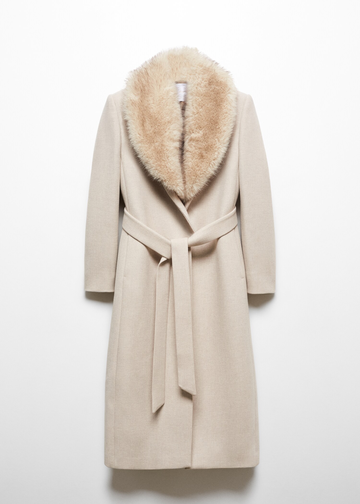 Manteau laine Manteco col imitation fourrure amovible - Article sans modèle