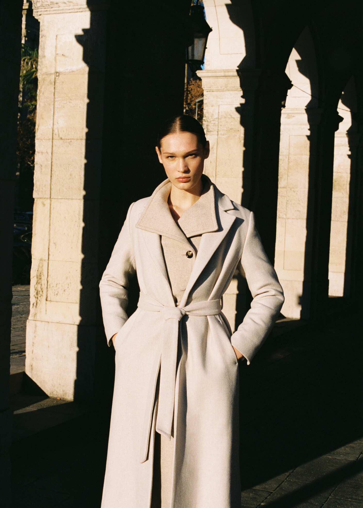 Manteau laine Manteco col imitation fourrure amovible - Détail de l'article 7