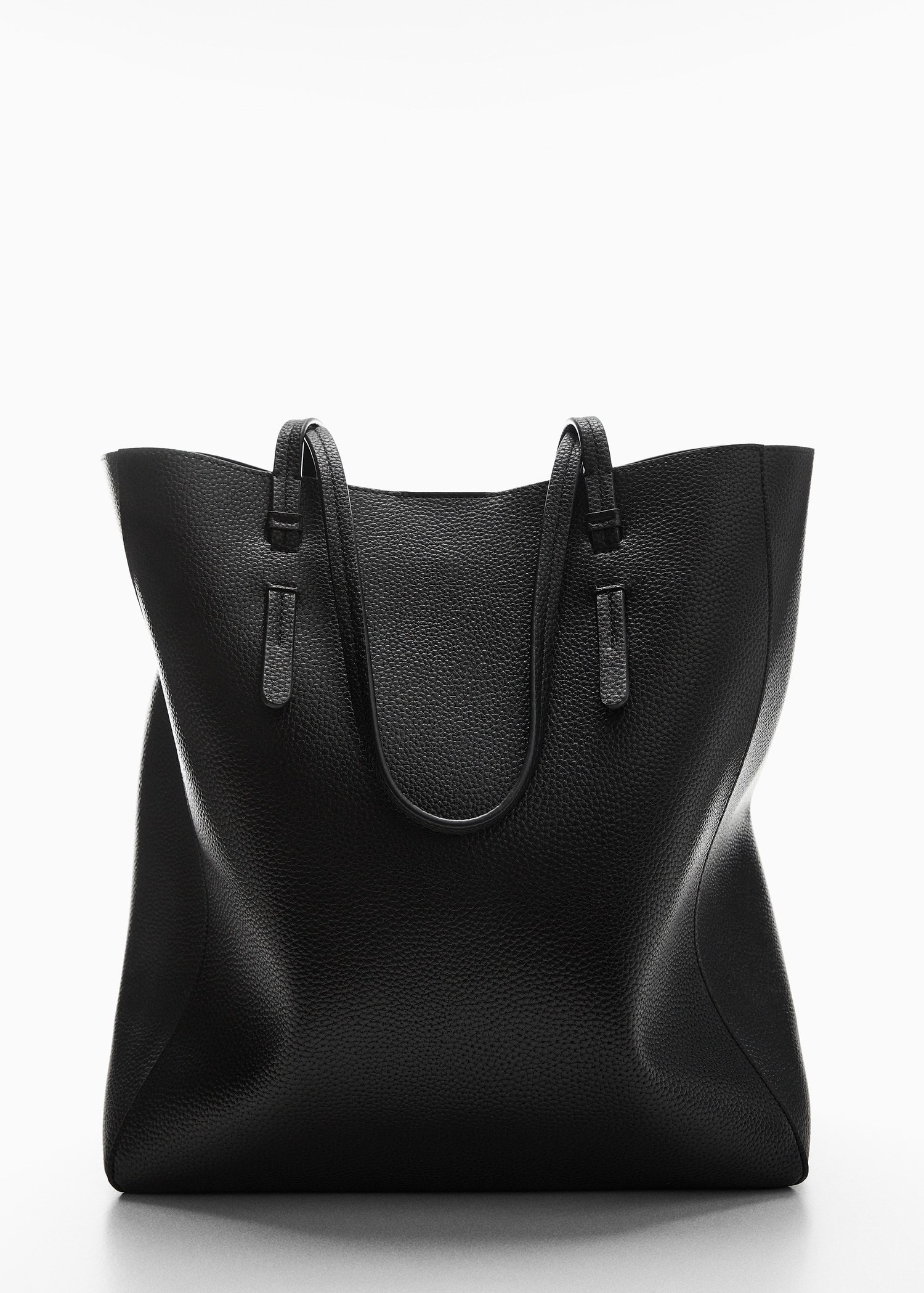 HOT Bag Mango Bolso Tote Bag Mango Bolsos De Piel Piel Negro