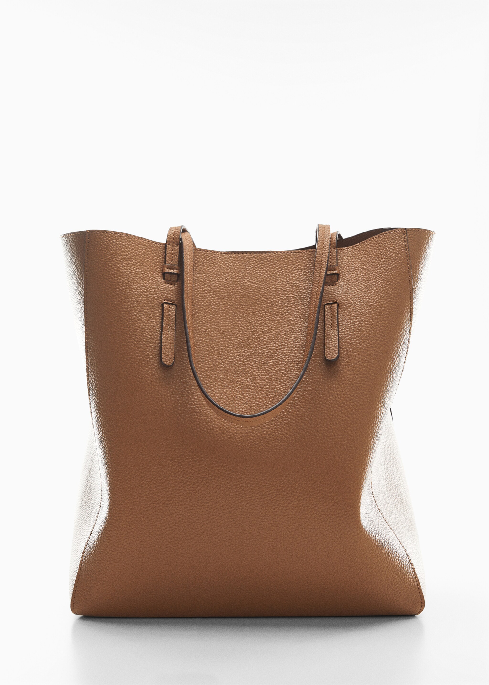 Leather-effect shopper bag - Details of the article 5, Leather. Ref: 67050476-00.