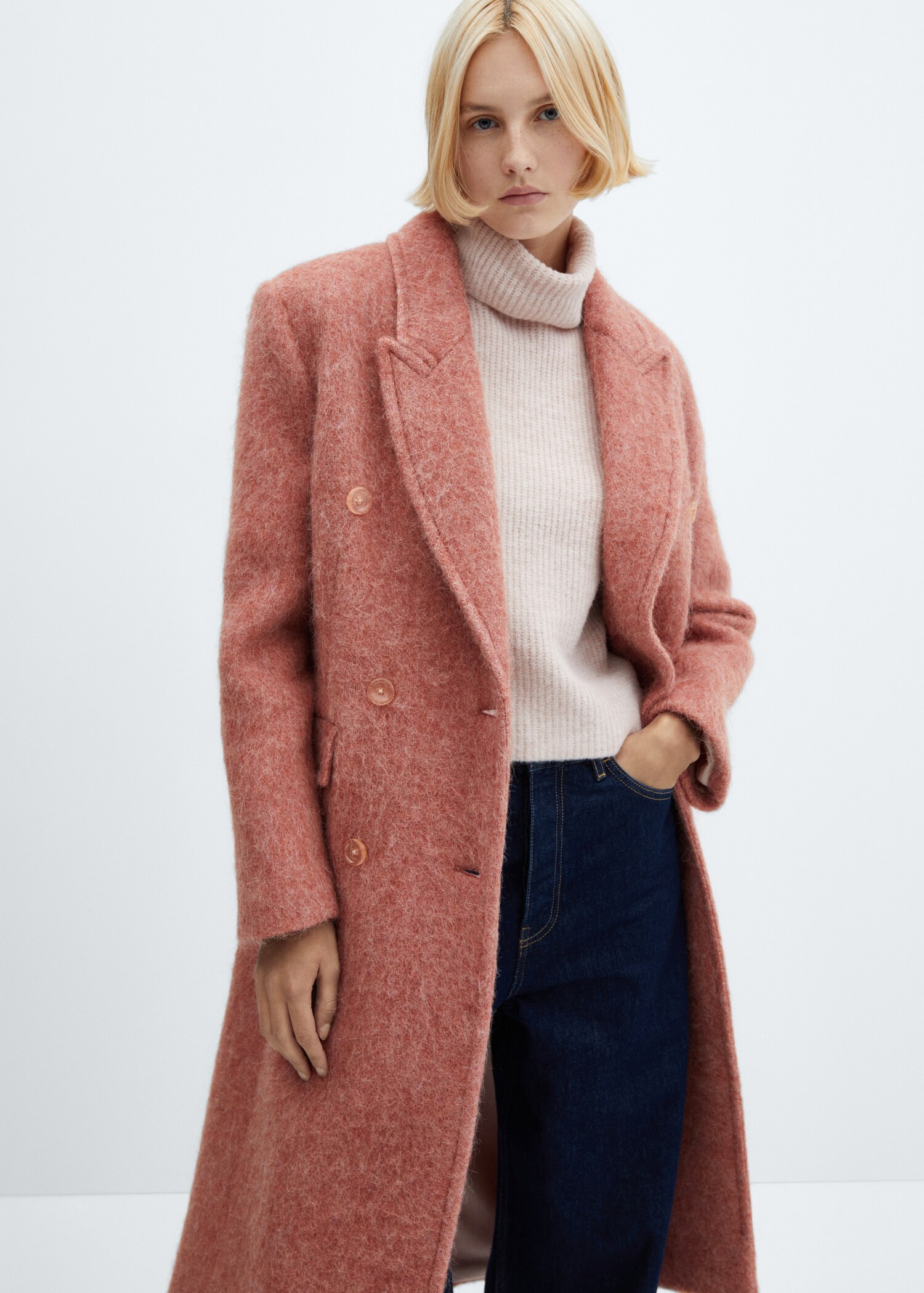 Double-breasted wool coat - Medium plane
