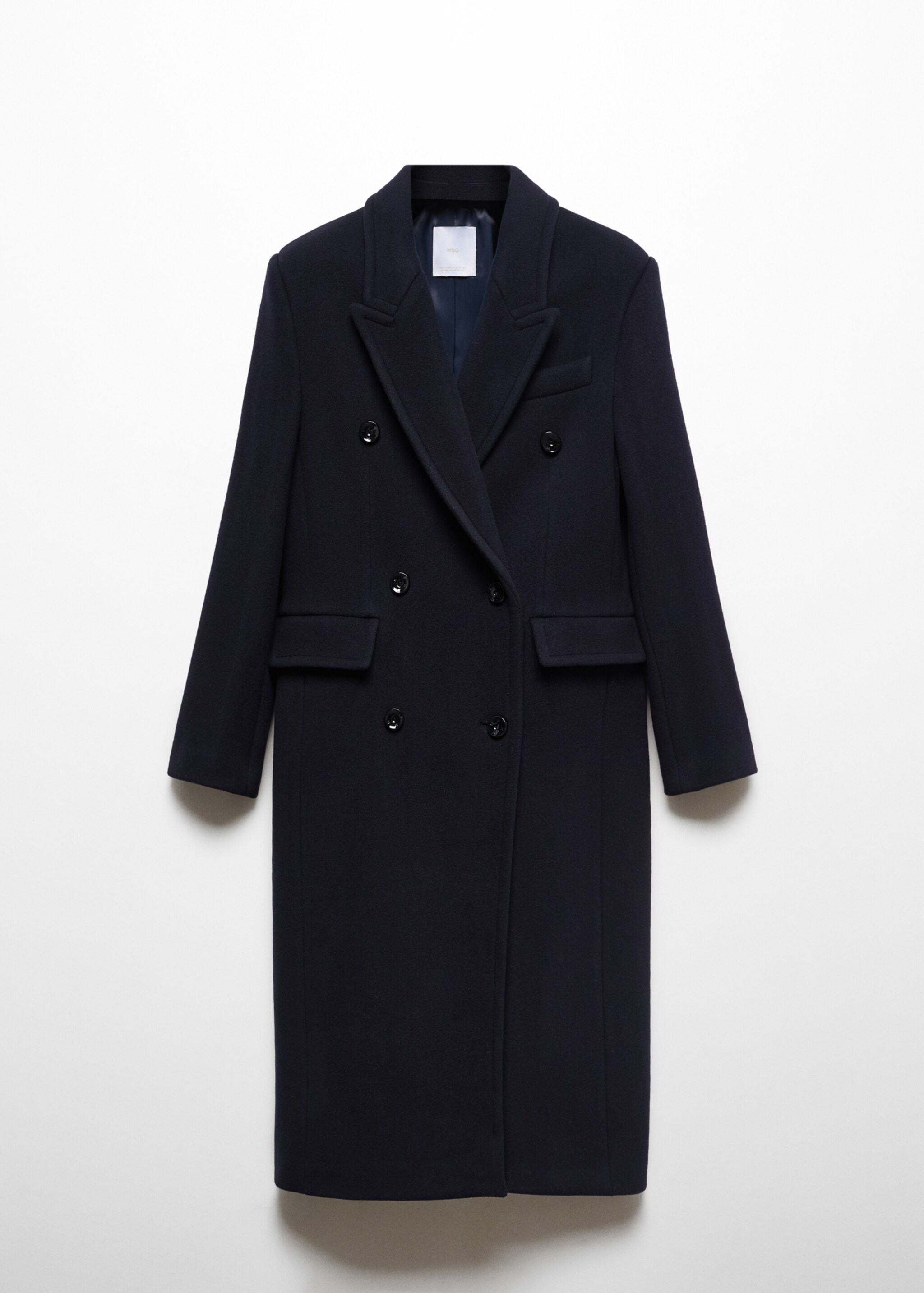 Double-breasted Manteco wool coat - Article without model, Dark Navy. Ref: 67050478-00.