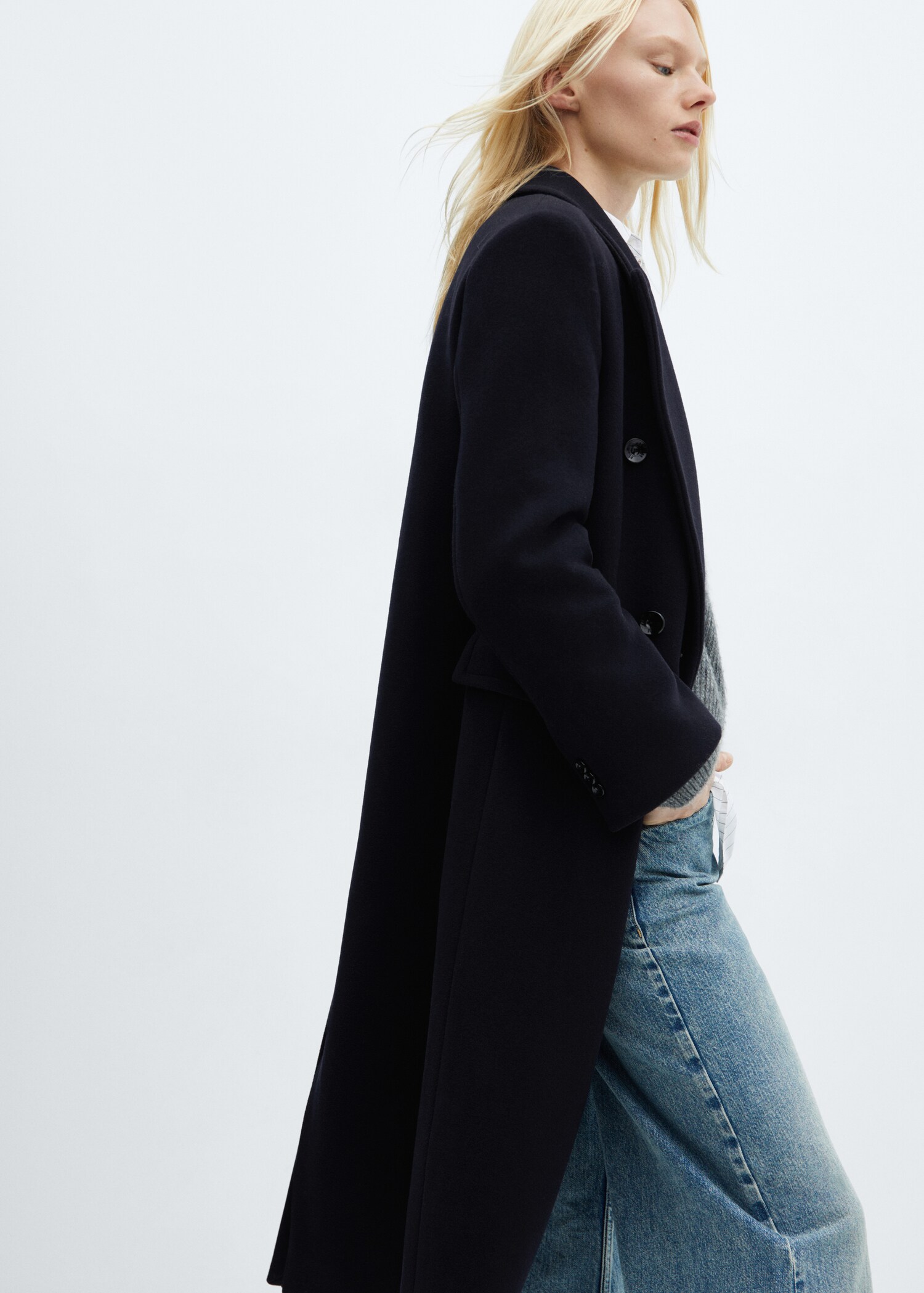 Double-breasted Manteco wool coat - Details of the article 2