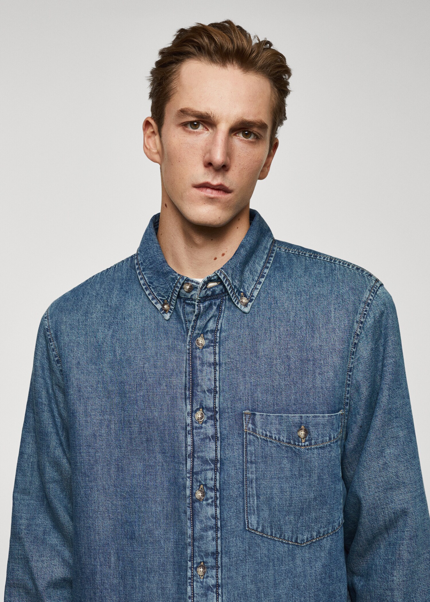 Sobrecamisa denim acolchada - Detalle del artículo 1