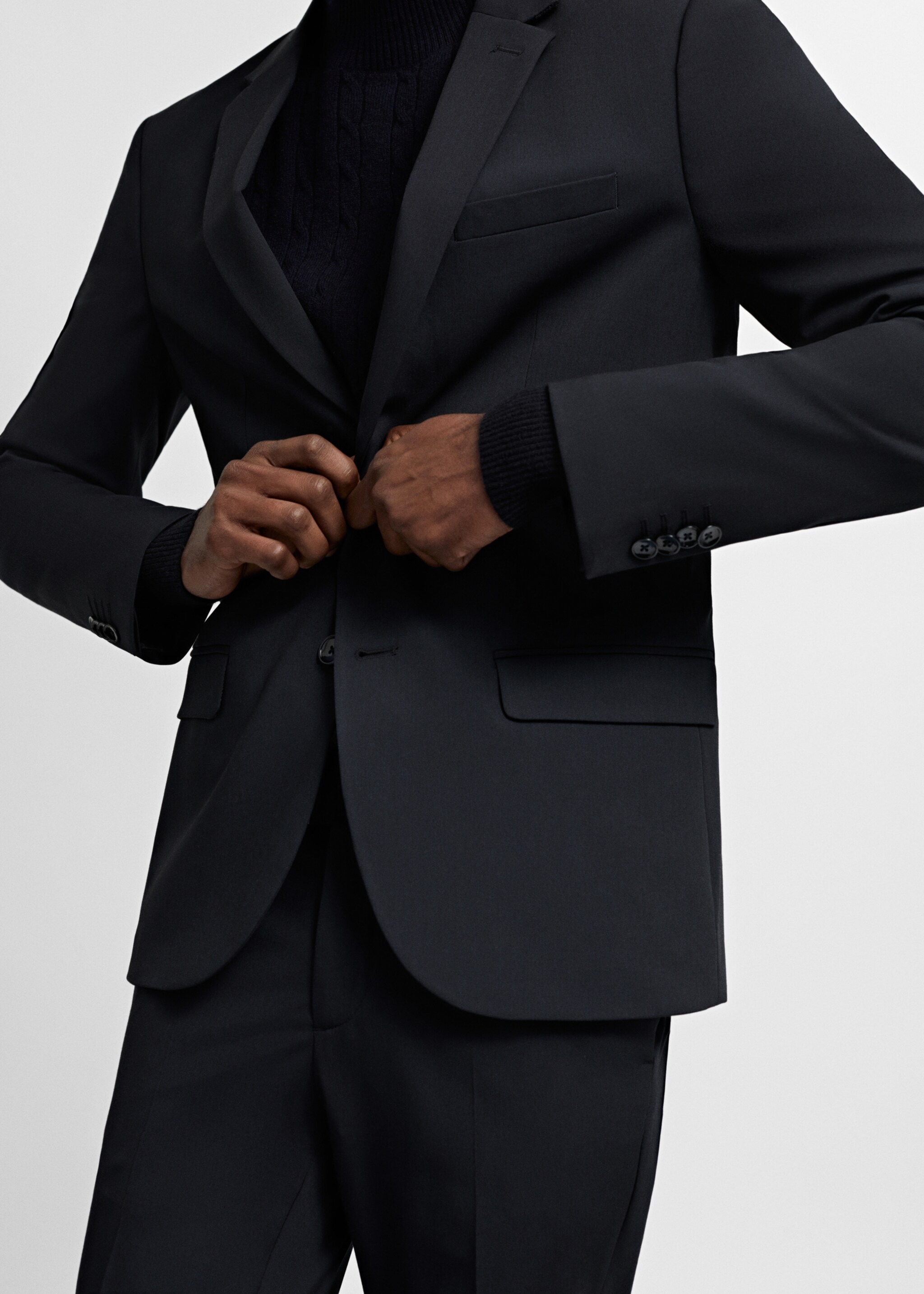 Σακάκι κοστουμιού super slim fit ύφασμα stretch - Λεπτομέρεια του προϊόντος 4, Ναυτικό Μπλε . Ref: 67050622-00.