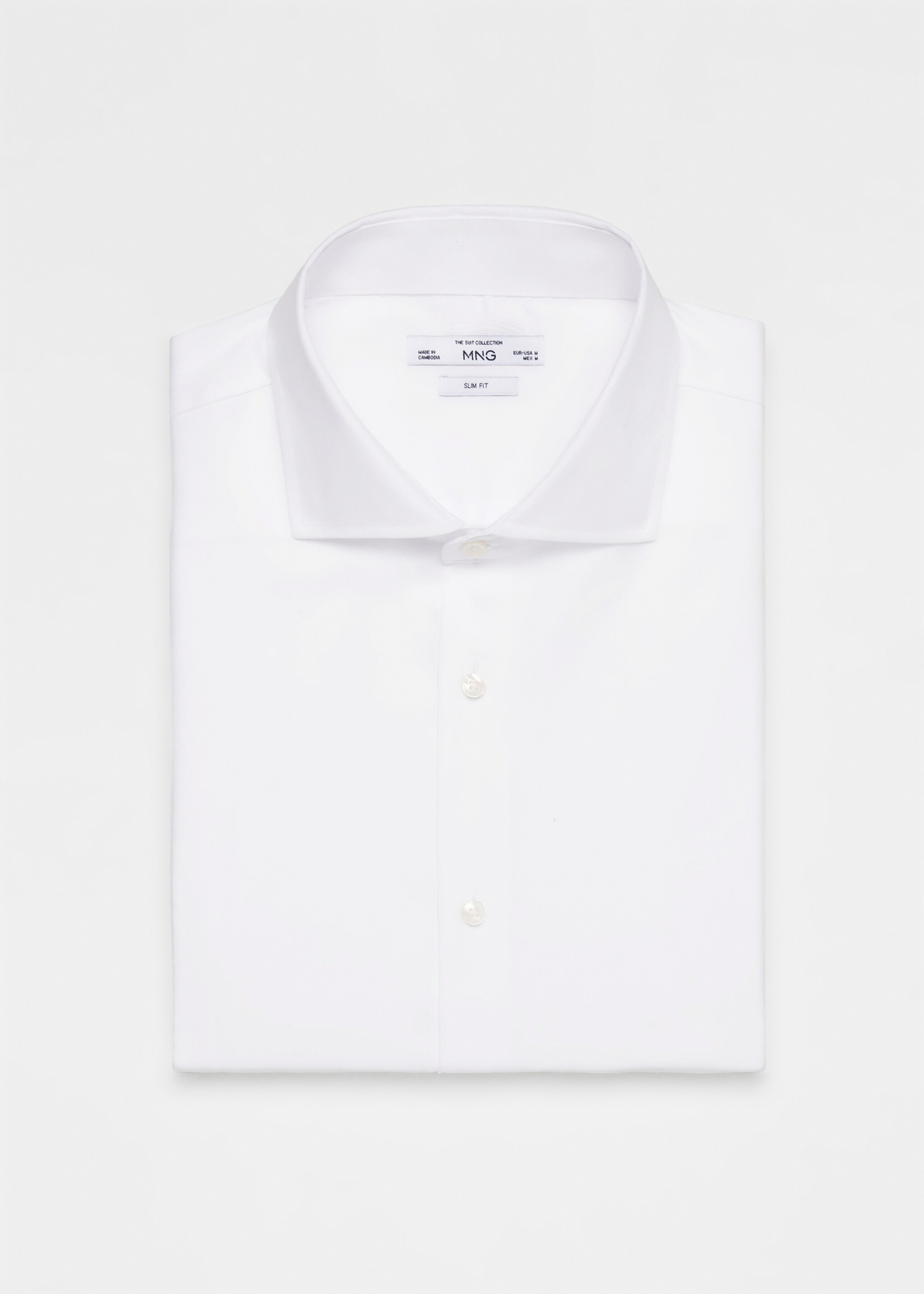Strukturiertes Slim Fit-Oberhemd aus Baumwolle - Detail des Artikels 8
