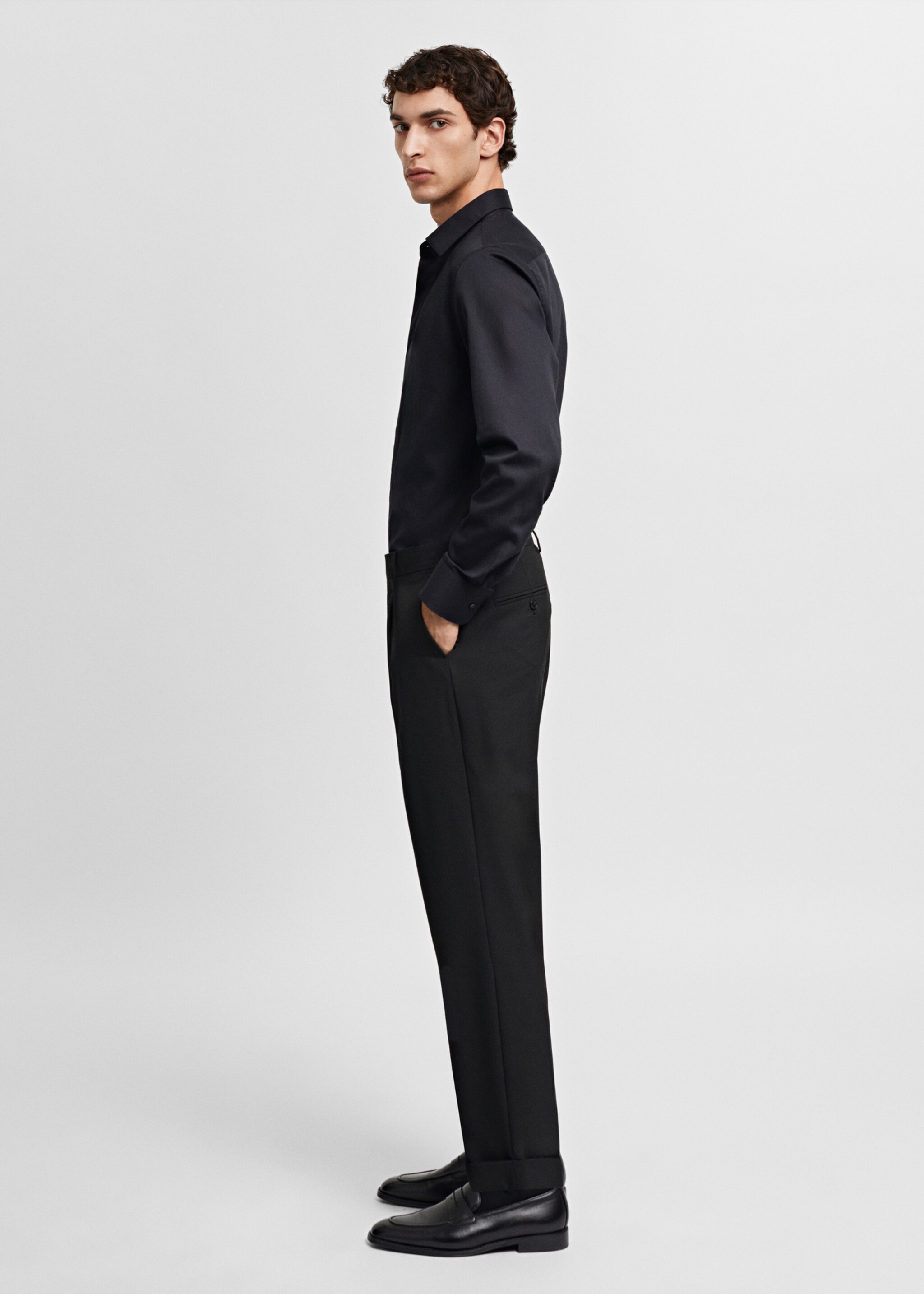 100% cotton slim-fit suit shirt - Details of the article 2