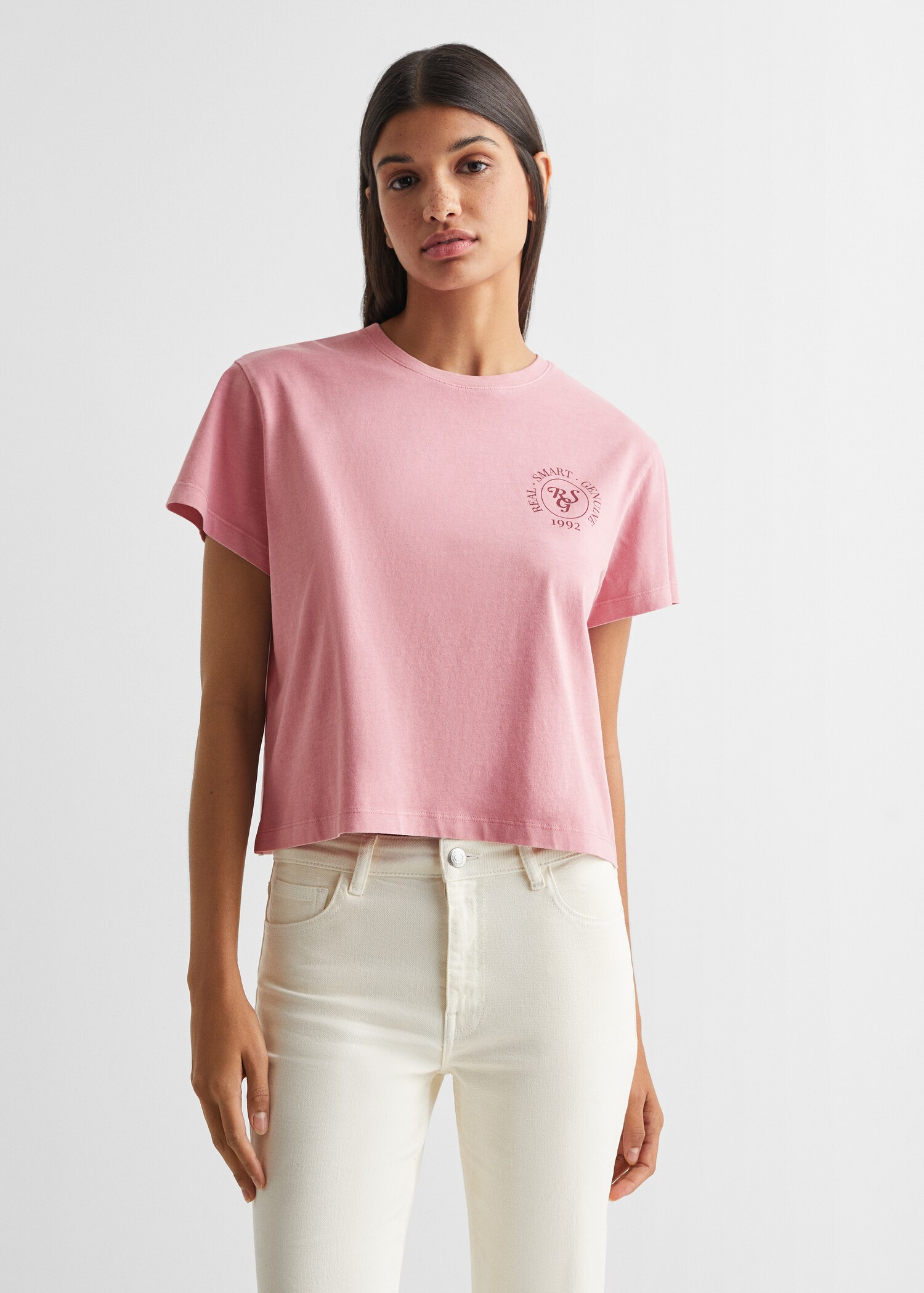 Printed cropped t-shirt - Medium plane