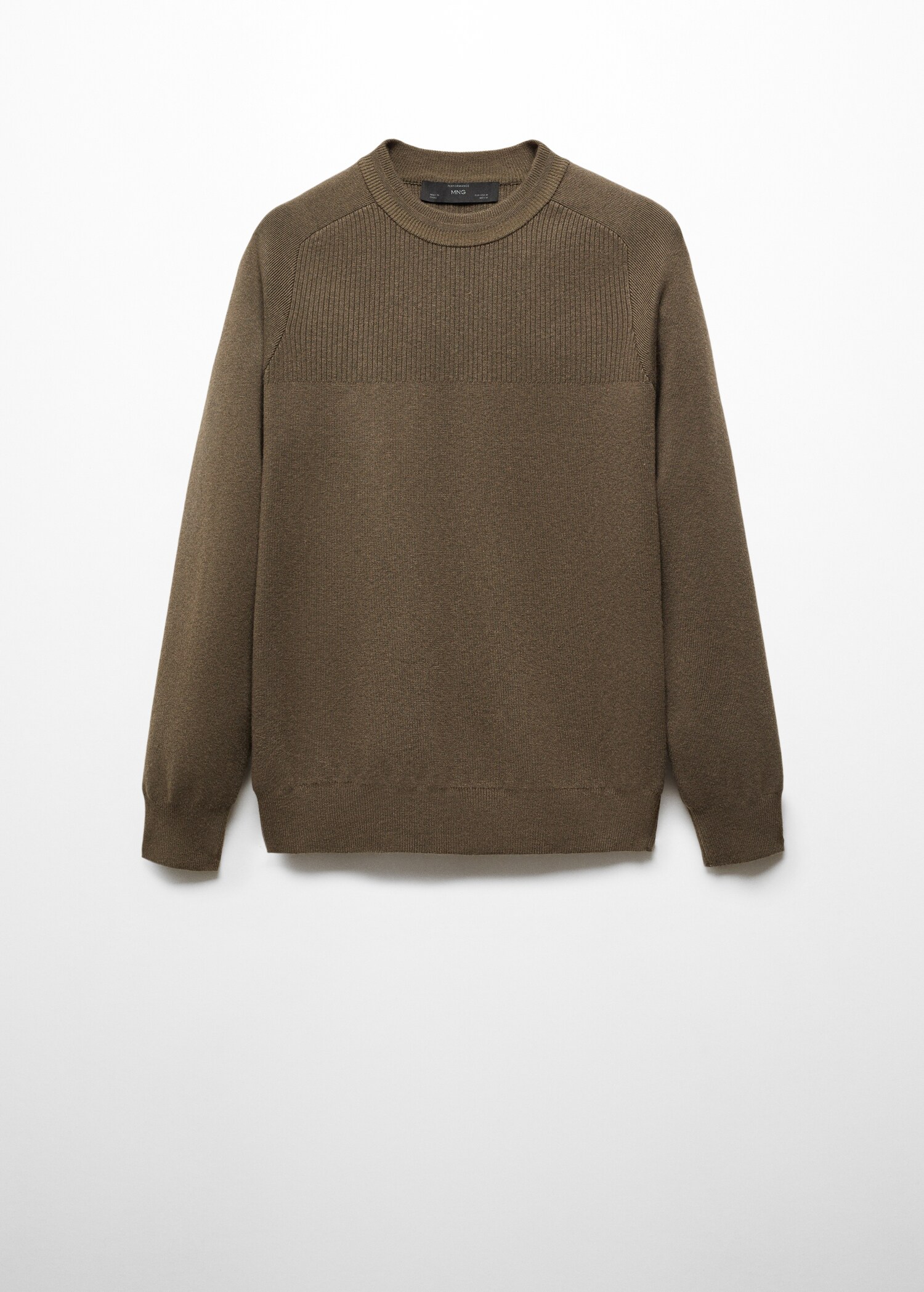 Stretch sweater with ribbed detail - Article without model