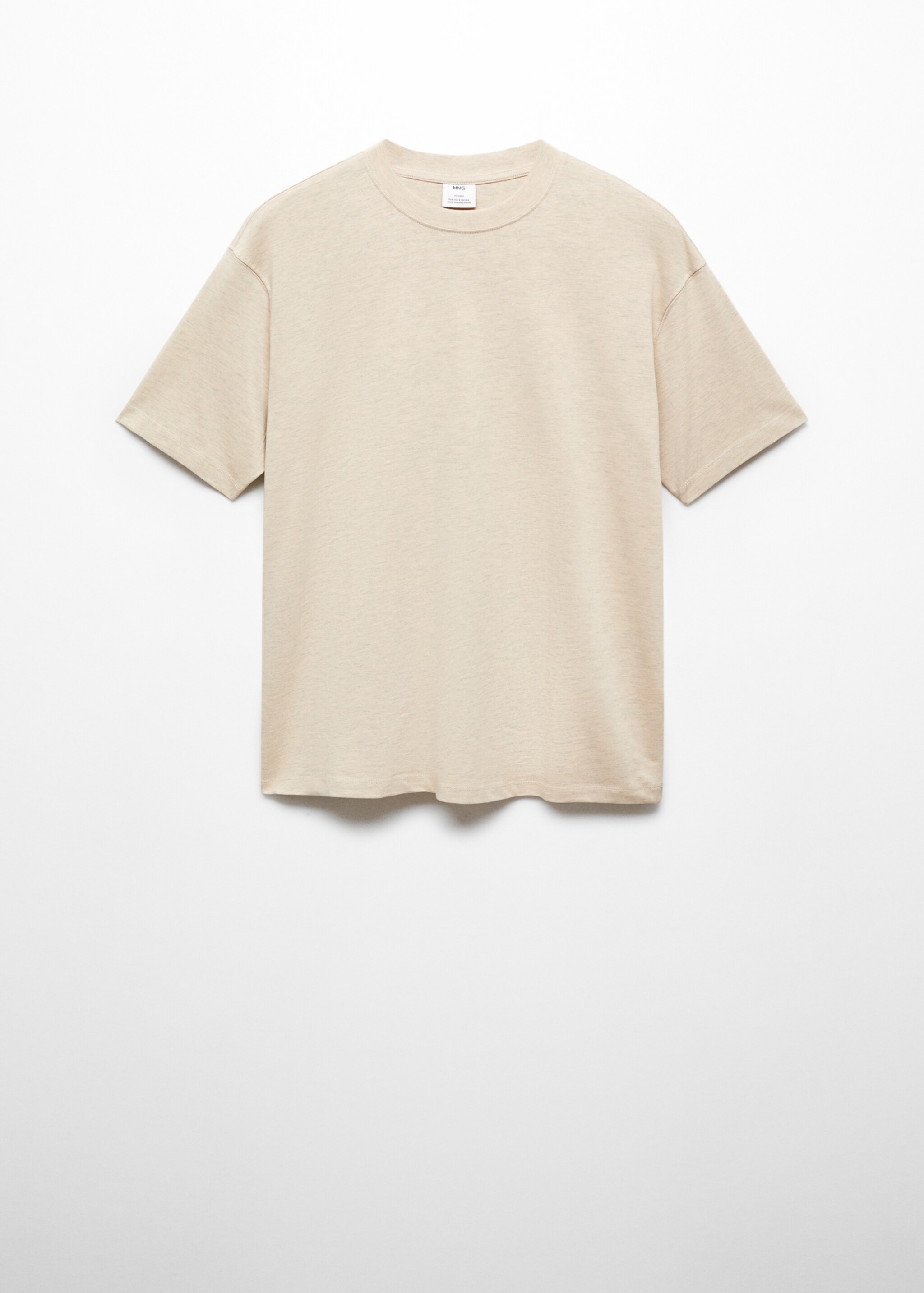 Basic 100% cotton relaxed-fit t-shirt - Article without model, Sand. Ref: 67050644-00.