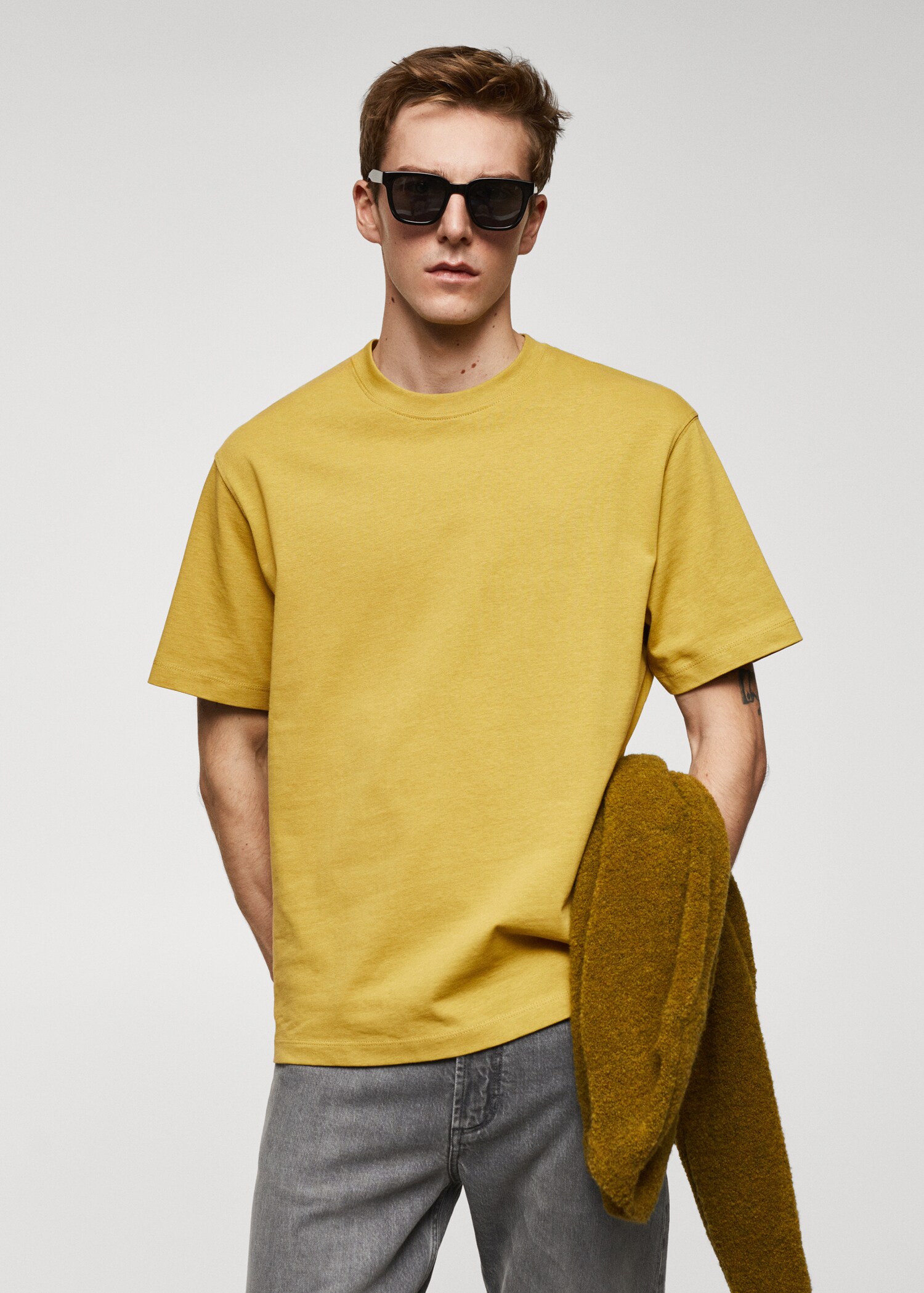 Camiseta básica 100% algodón relaxed fit - Plano medio
