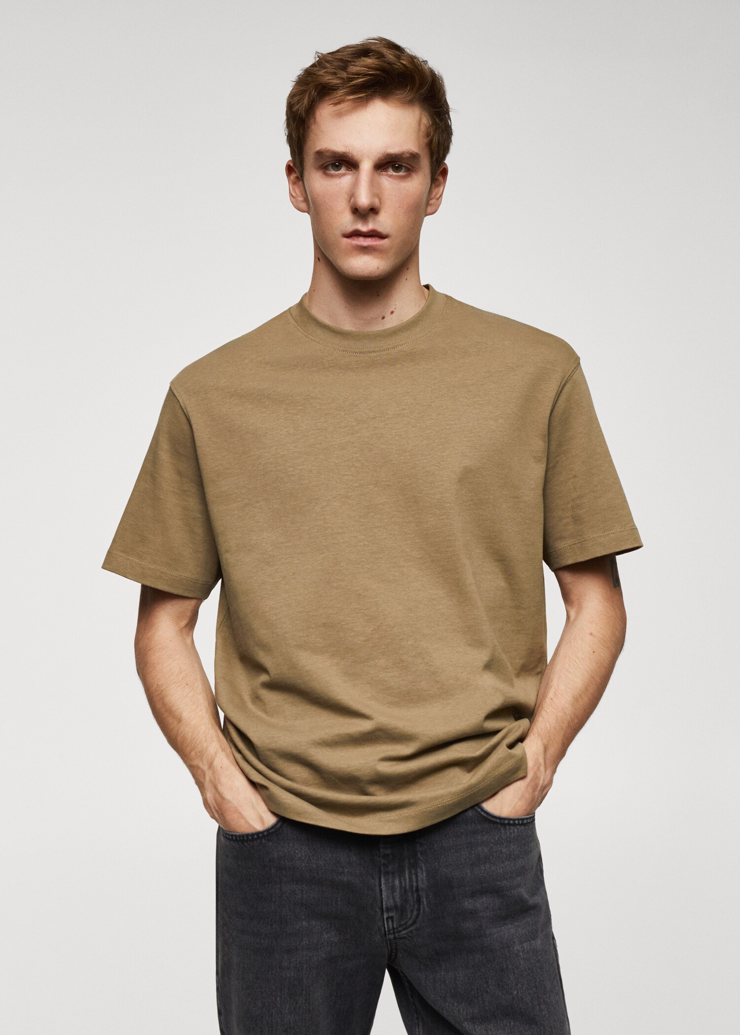 Camiseta básica 100% algodón relaxed fit - Plano medio