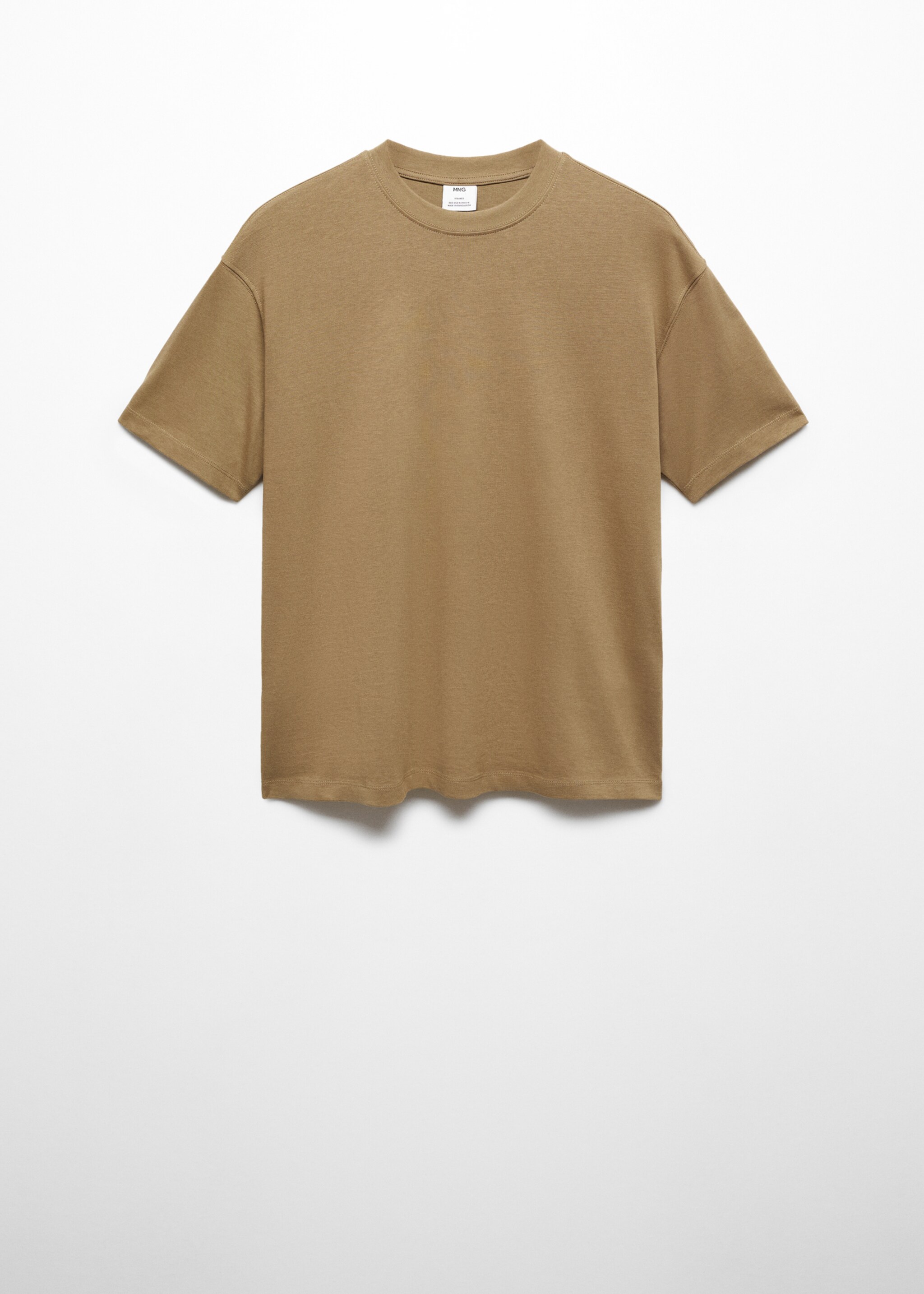 Basic 100% cotton relaxed-fit t-shirt - Article without model, Medium Brown. Ref: 67050644-00.