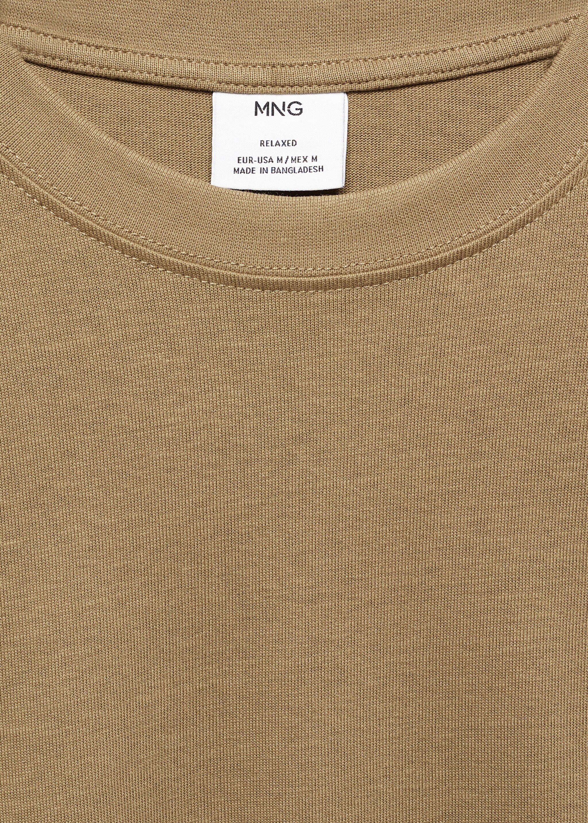 Basic 100% cotton relaxed-fit t-shirt - Details of the article 8, Medium Brown. Ref: 67050644-00.