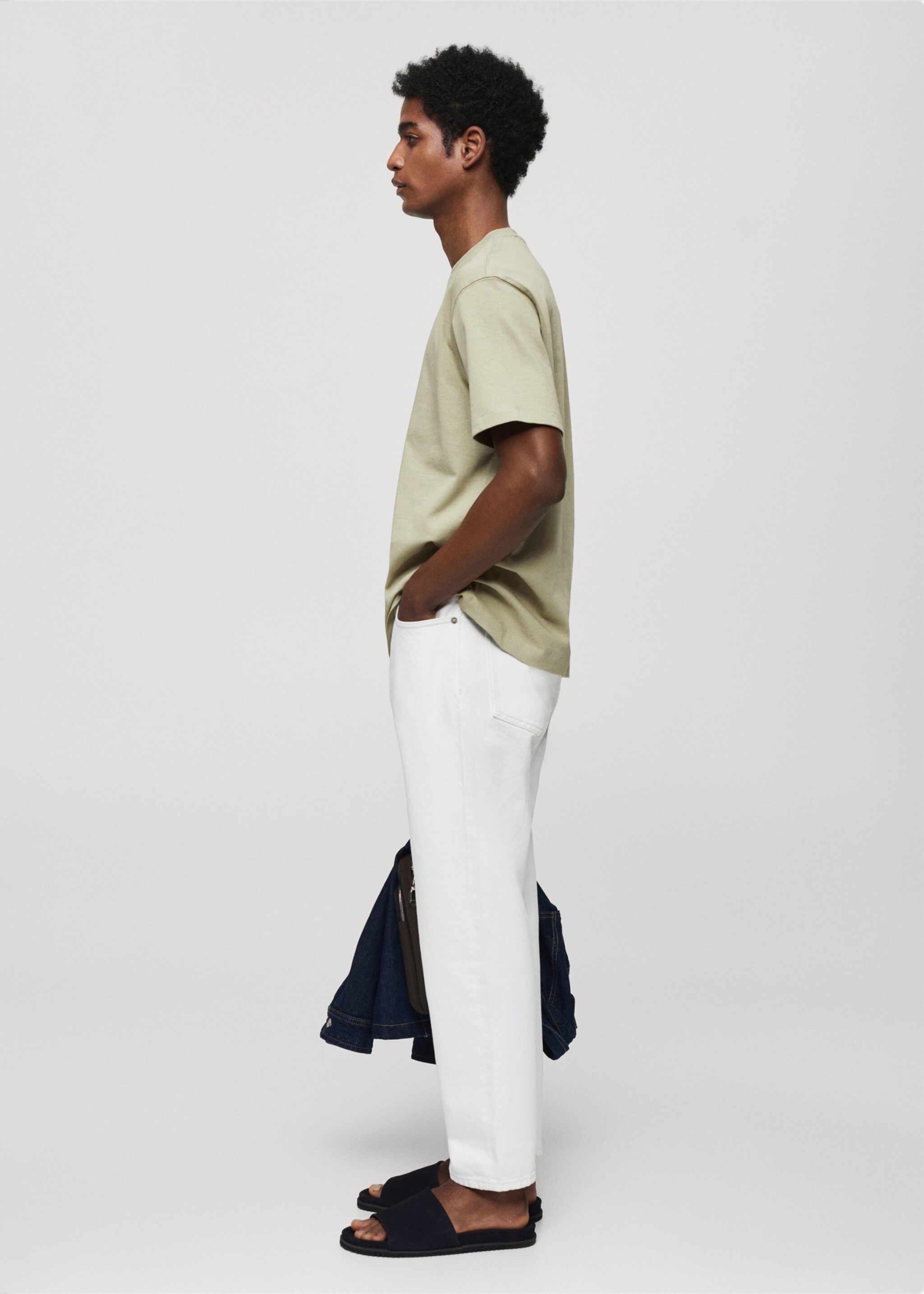 Basic 100% cotton relaxed-fit t-shirt - Details of the article 2, Medium Green. Ref: 67050644-00.