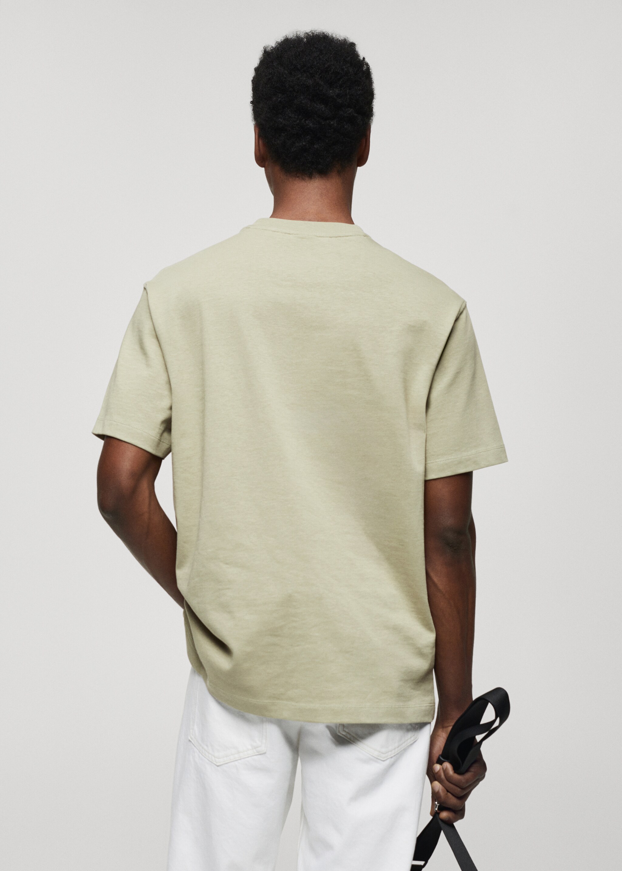 Basic 100% cotton relaxed-fit t-shirt - Reverse of the article, Medium Green. Ref: 67050644-00.