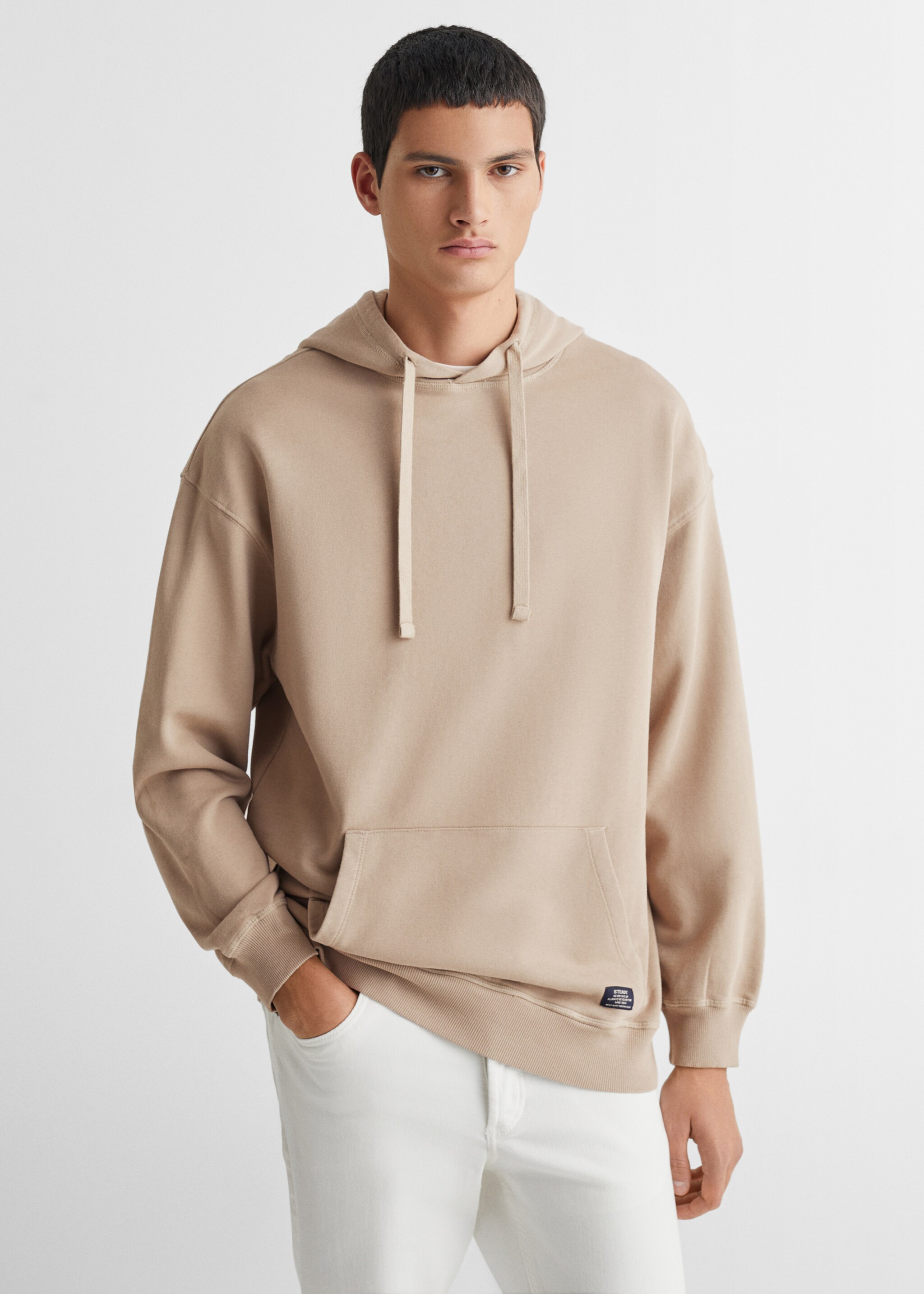 Unisex-Kapuzensweatshirt - Mittlere Ansicht, Beige. Ref: 67050652-00.