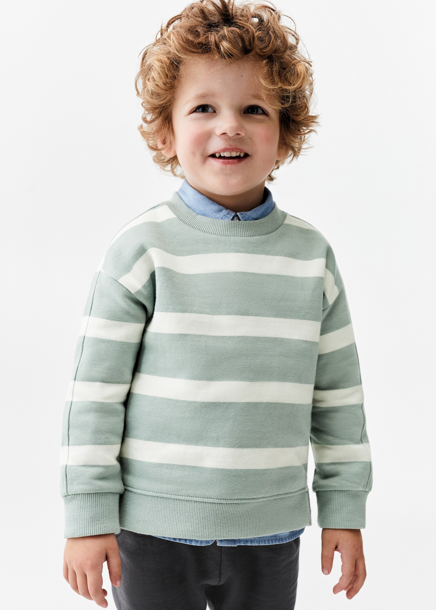 Striped cotton-blend sweatshirt - Medium plane