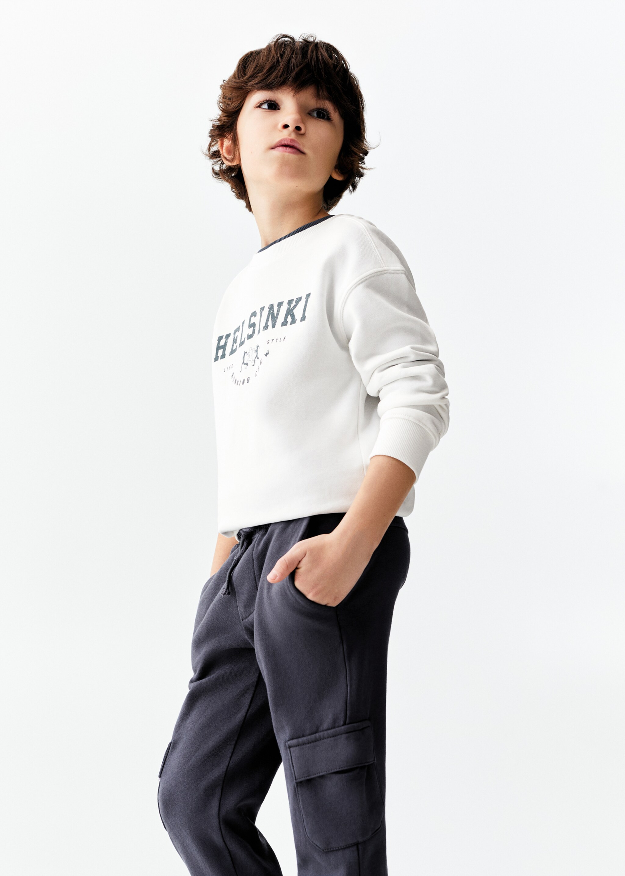 Cotton jogger-style trousers - Medium plane
