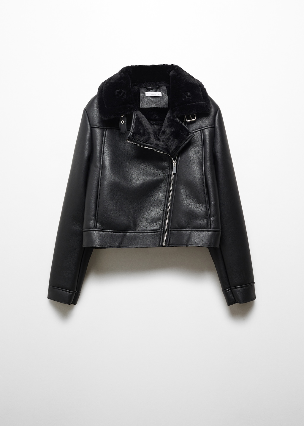 Biker jacket with shearling-effect lining - Teen Girl