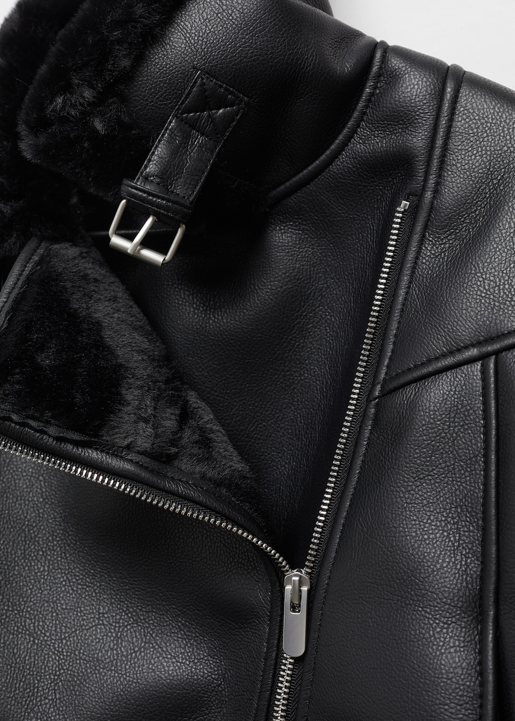 Biker jacket with shearling-effect lining - Teen Girl