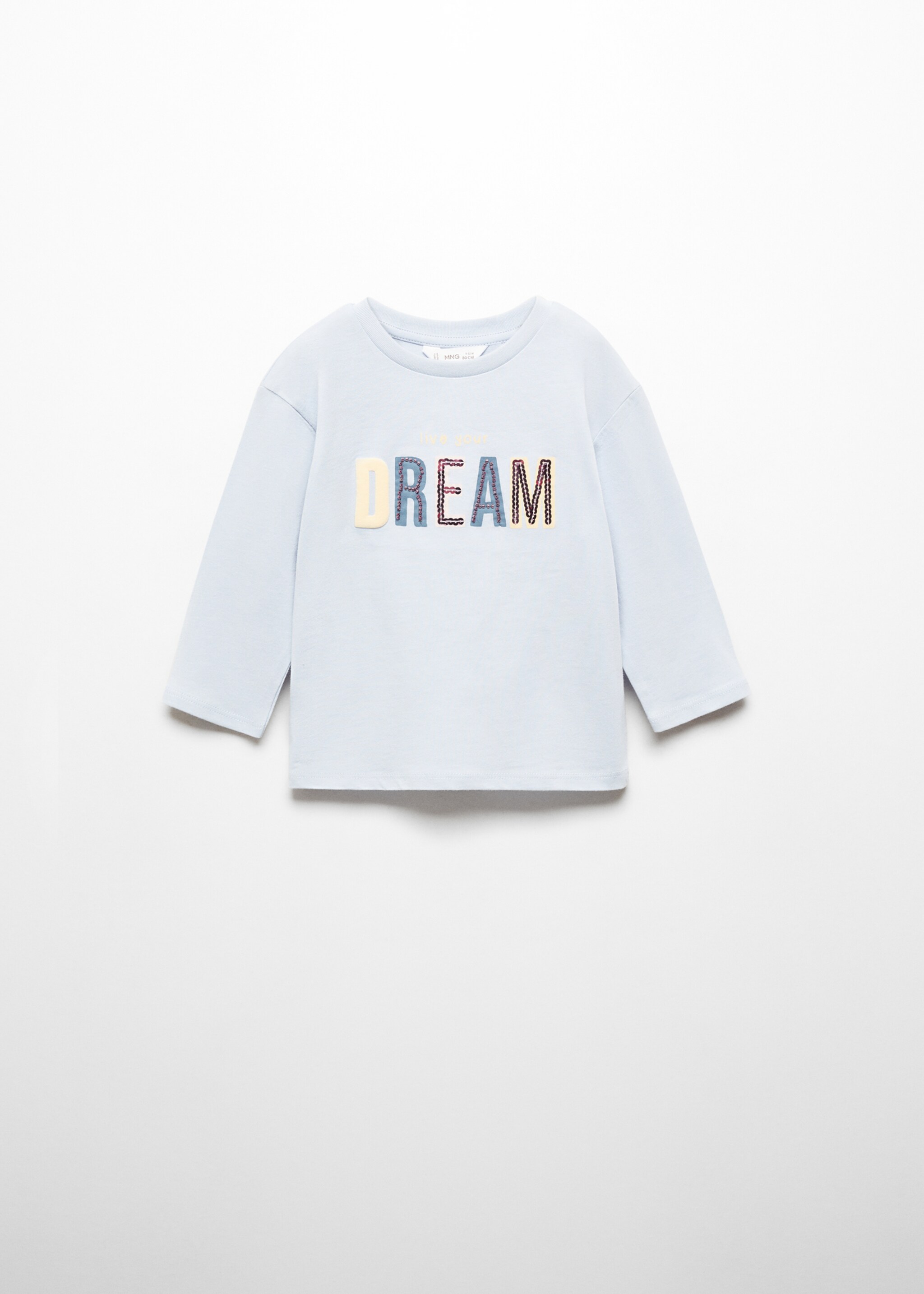 T-shirt message paillettes - Article sans modèle