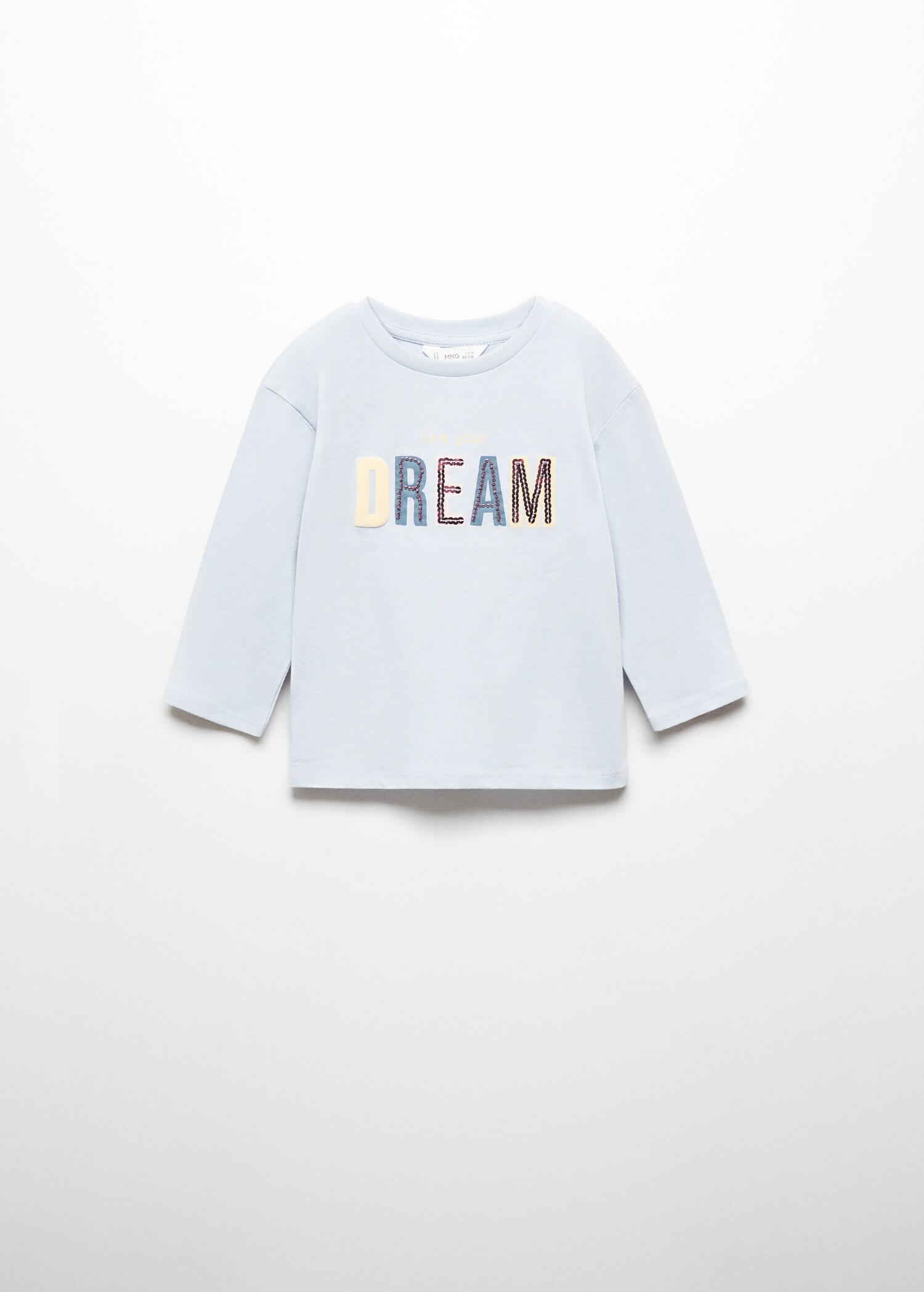 T-shirt message paillettes - Article sans modèle