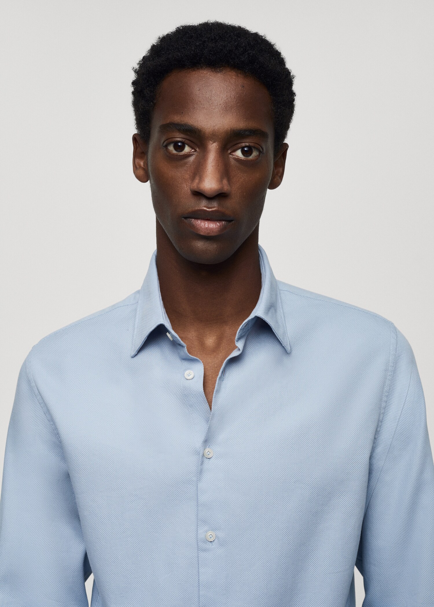 Πουκάμισο slim fit βαμβάκι ανάγλυφο - Λεπτομέρεια του προϊόντος 1